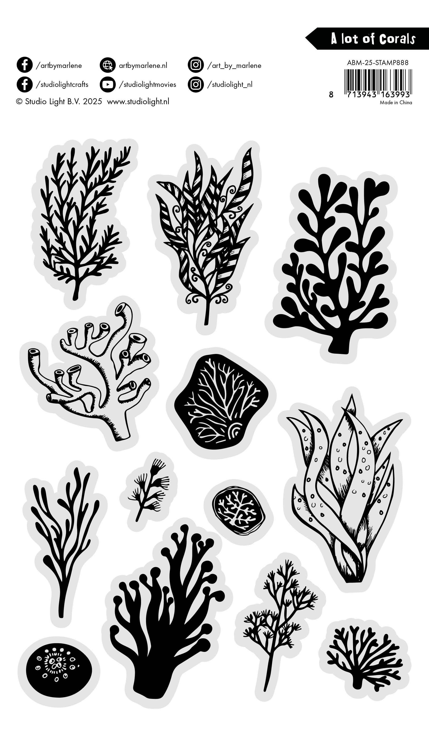 ABM Clear Stamp A lot of corals Art By Marlene 148x210x3mm 13 Pieces