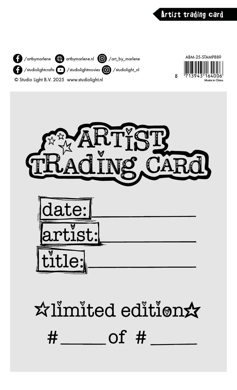 ABM Clear Stamp Artist trading card Art By Marlene 64x89x3mm 1 Piece