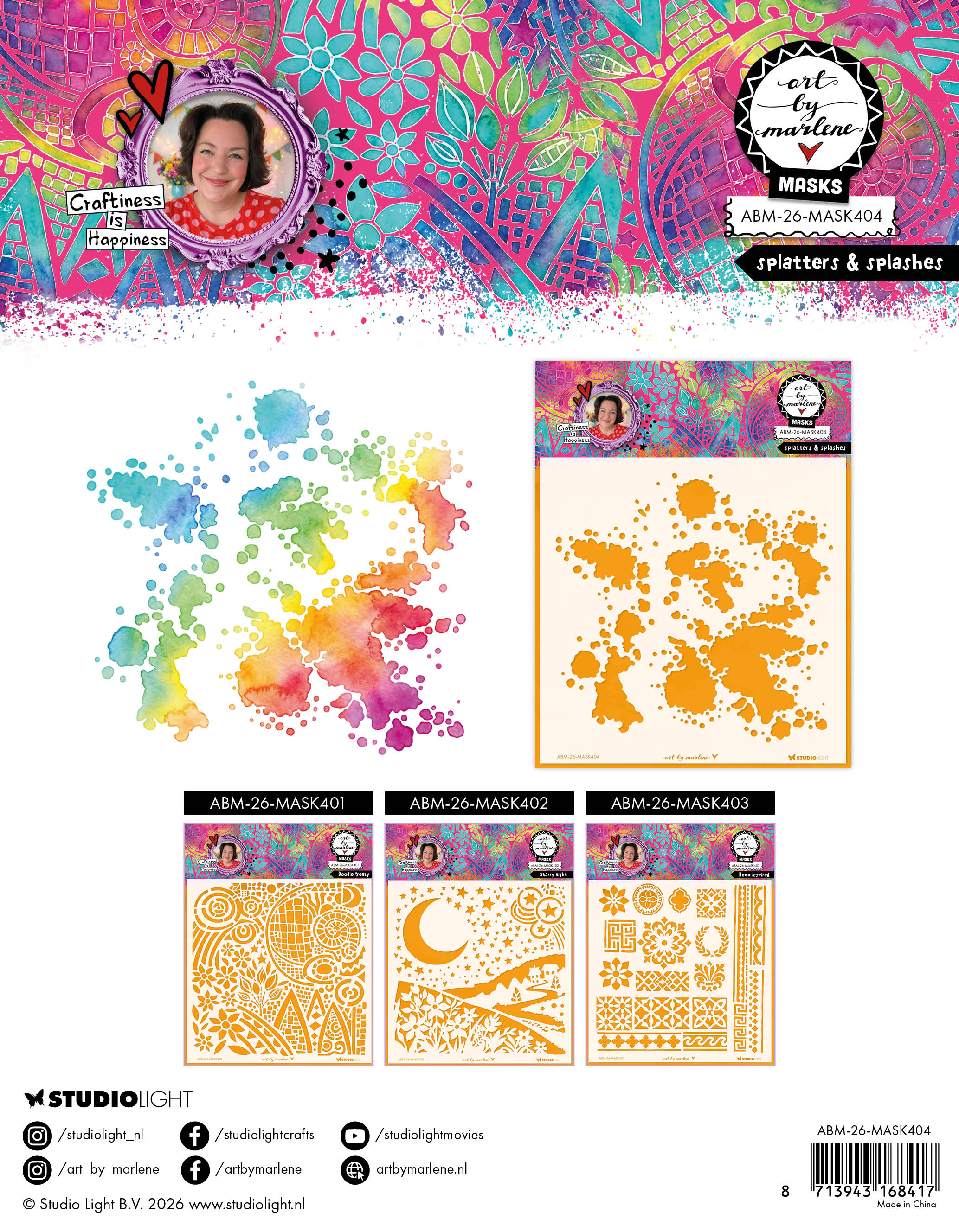 ABM Mask Splatters & Splashes Art by Marlene 1 Piece