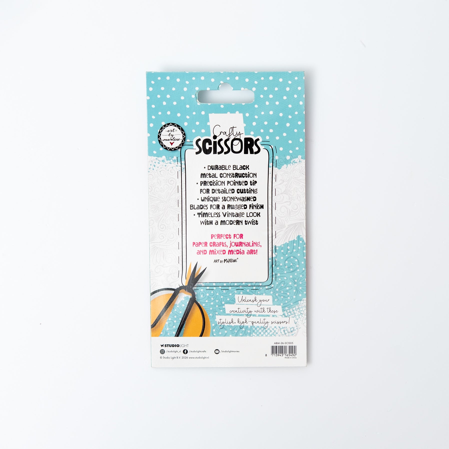 ABM Scissors Stone Washed 3.5 Inch Art by Marlene 1 Piece