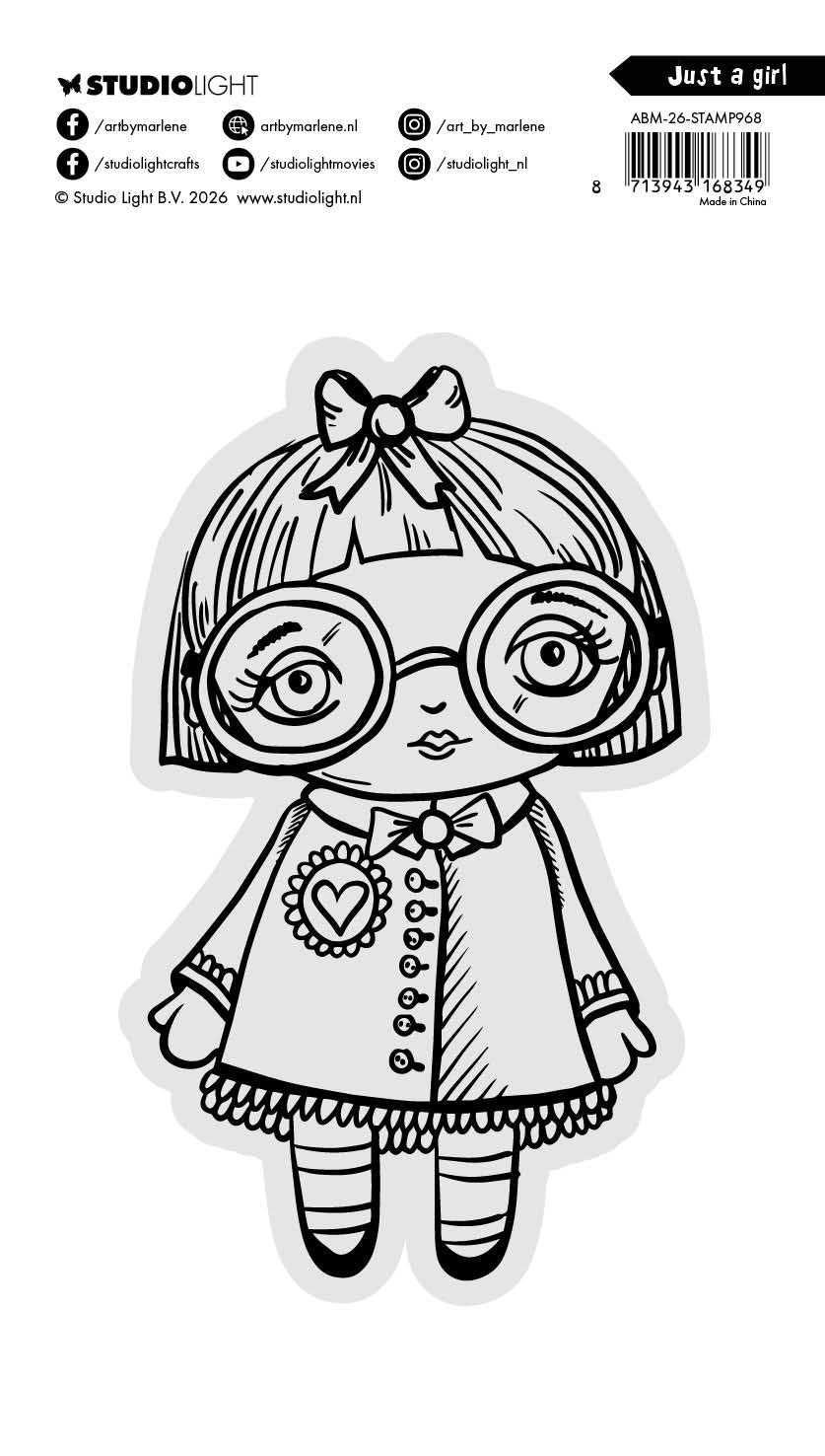 ABM Clear Stamp Just A Girl Art by Marlene 1 Piece