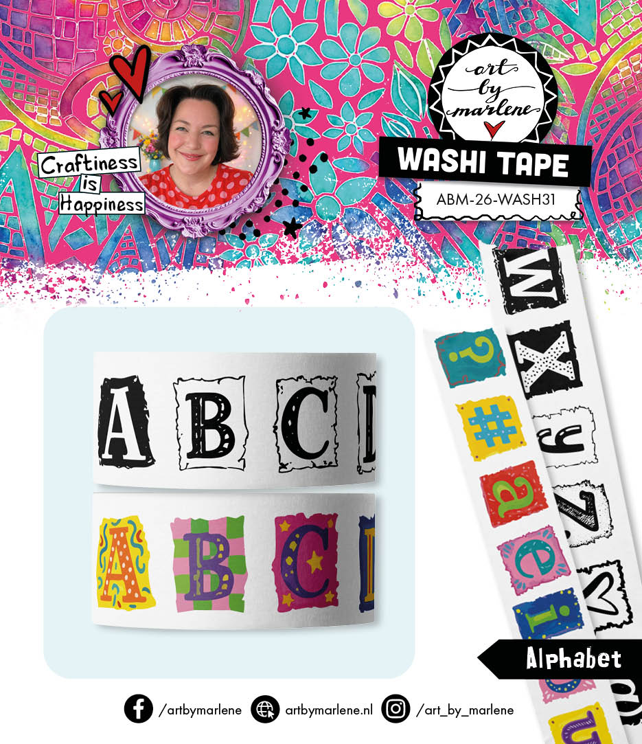 ABM Washi Tape Alphabet Art by Marlene 25x18x20mm 2 Pieces