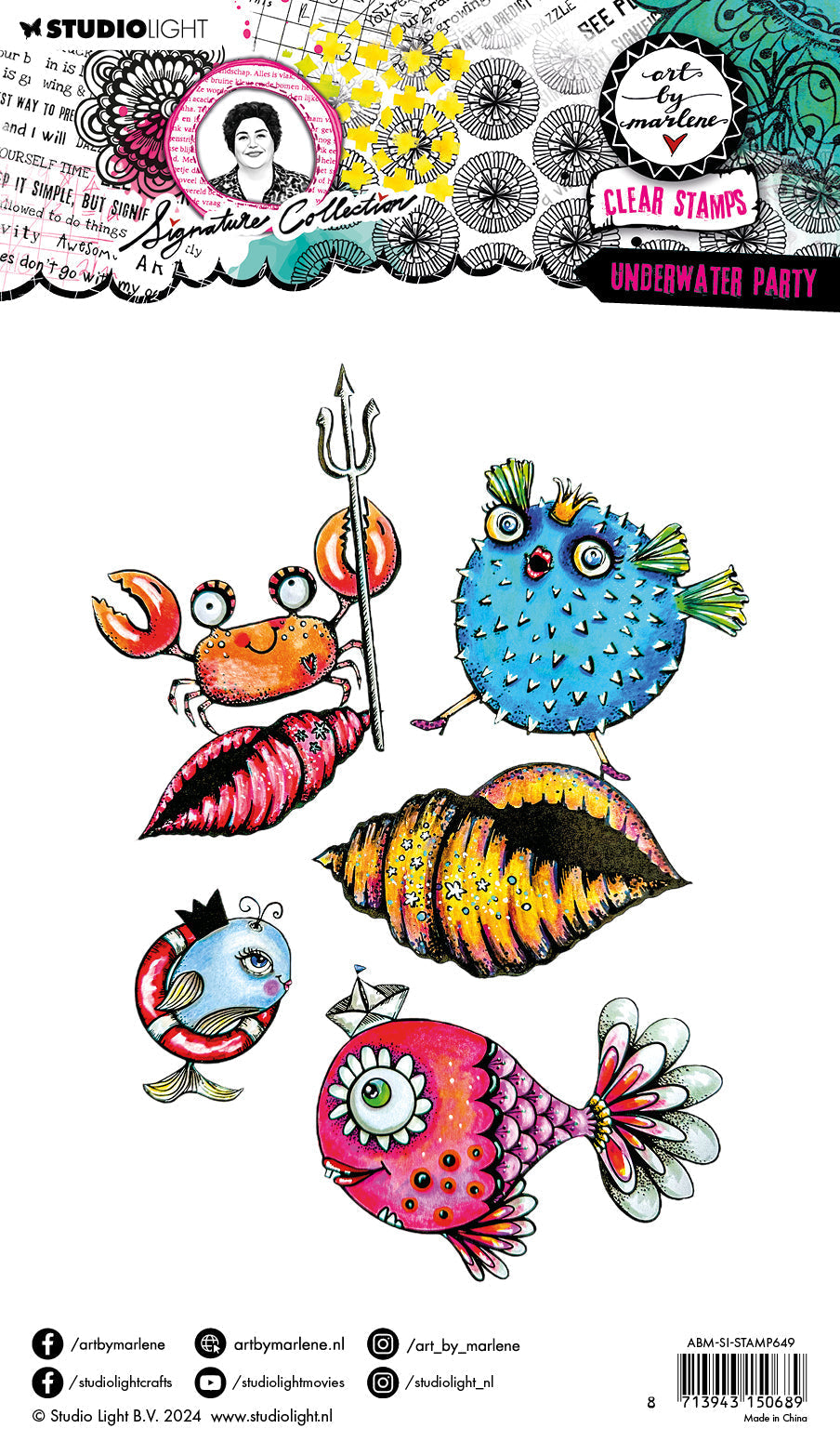 ABM Clear Stamp Underwater Party Signature Collection 9 PC