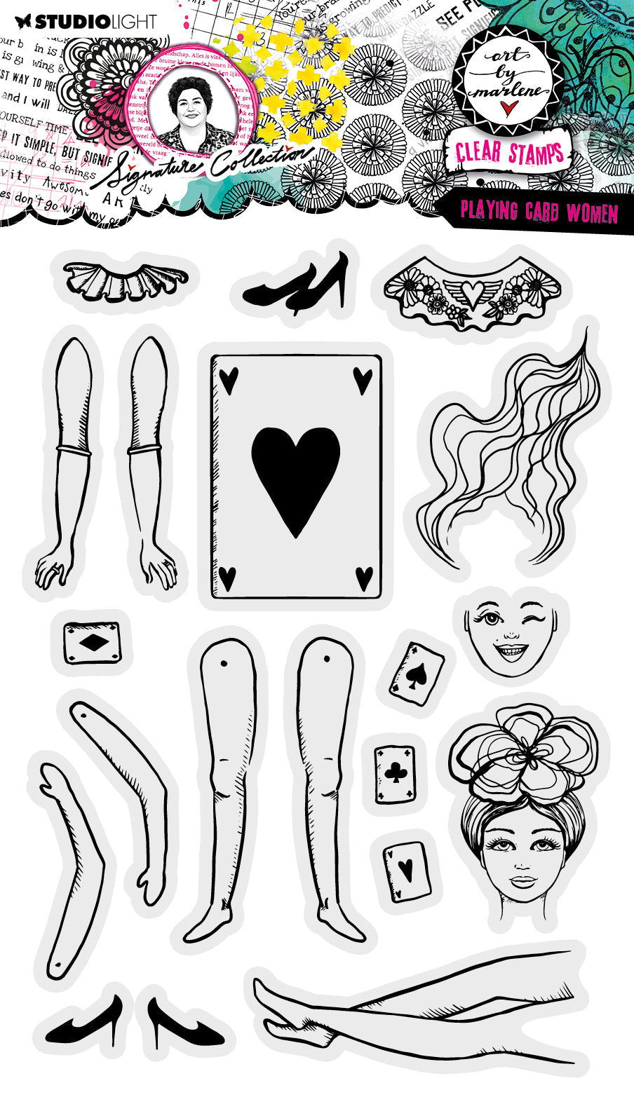 ABM Clear Stamp Playing Card Women Signature Collection 19 PC