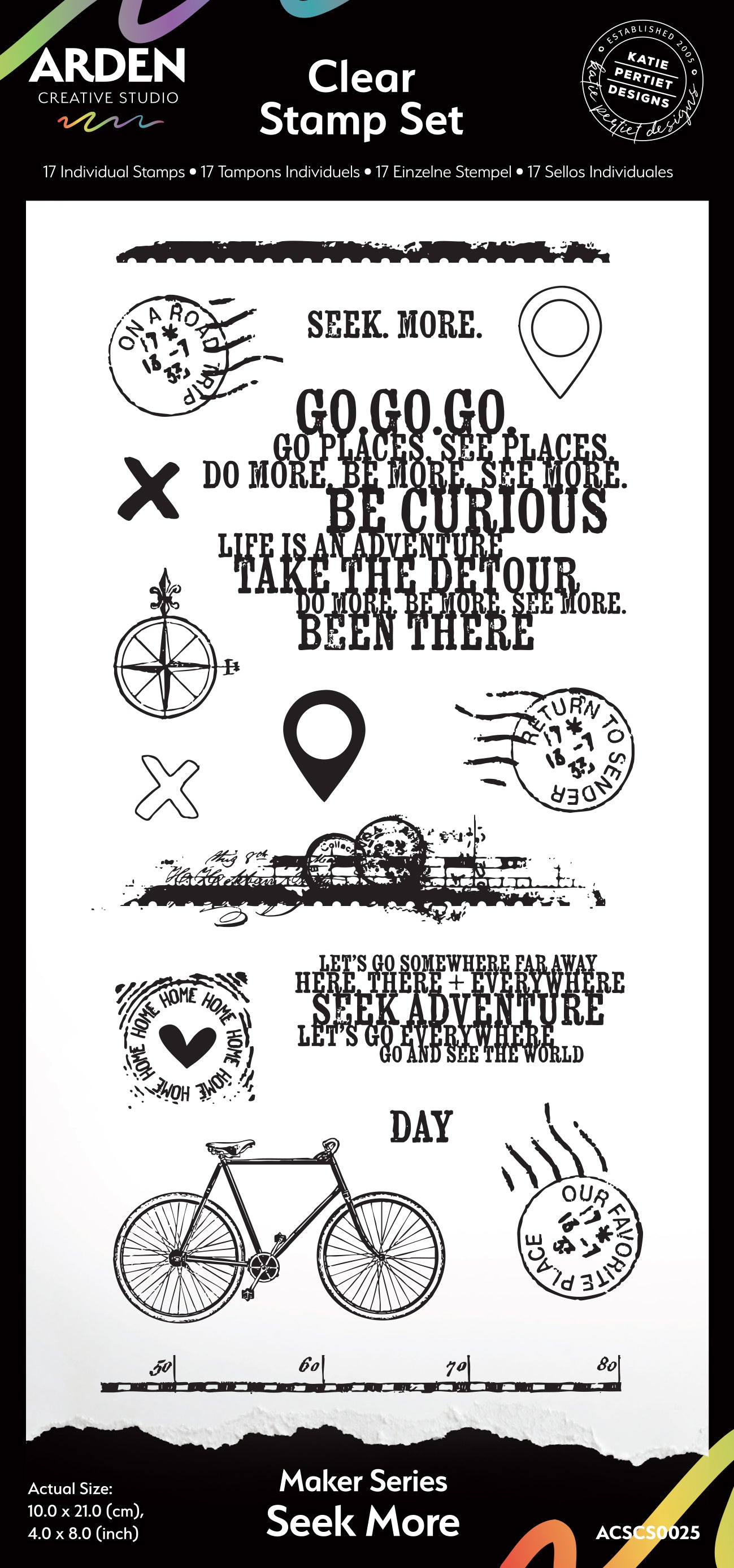 Arden Creative Studio Maker Series Seek More 4in x 8in Clear Stamp Set