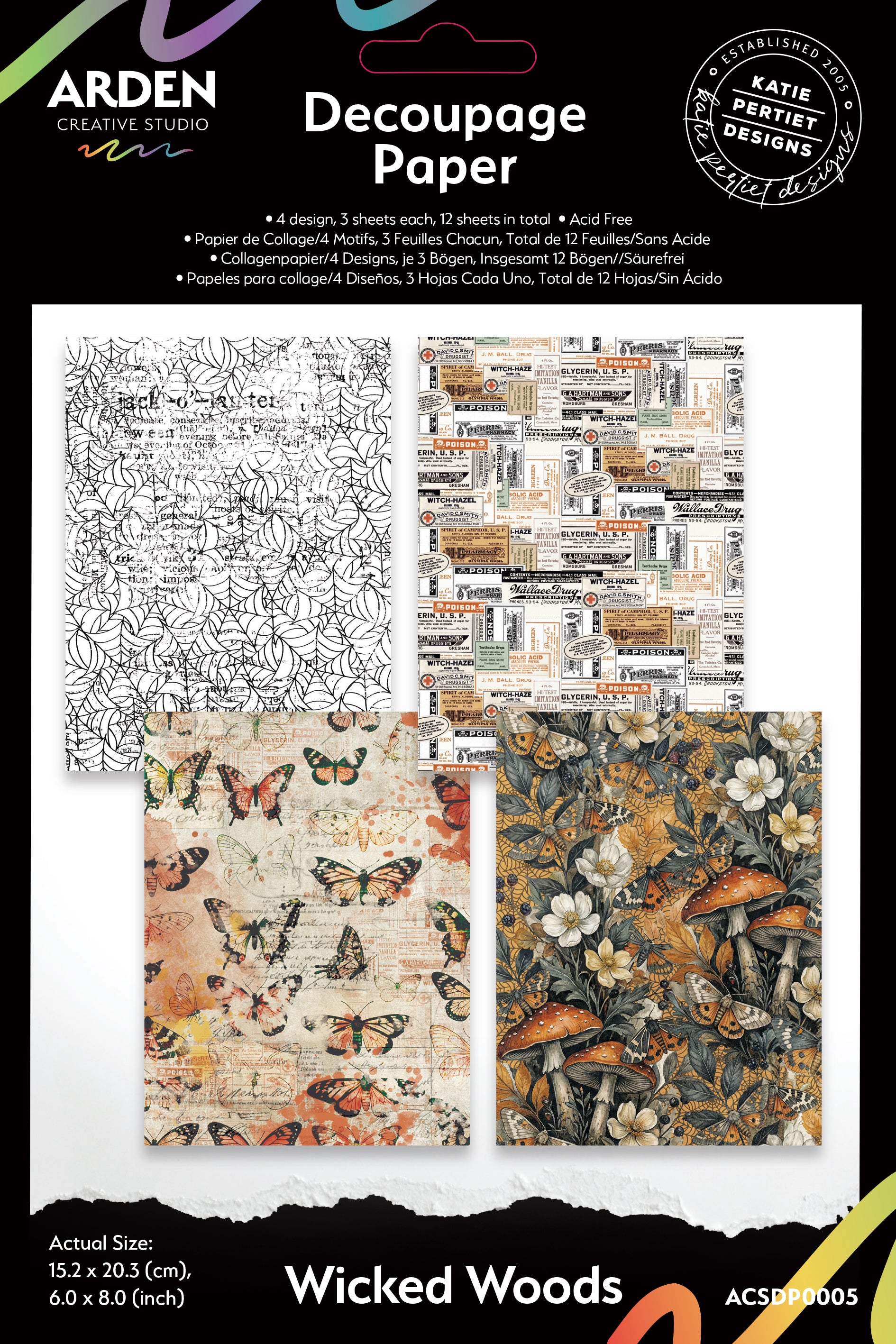 Arden Creative Studio Wicked Woods 6in x 8in Decoupage Paper