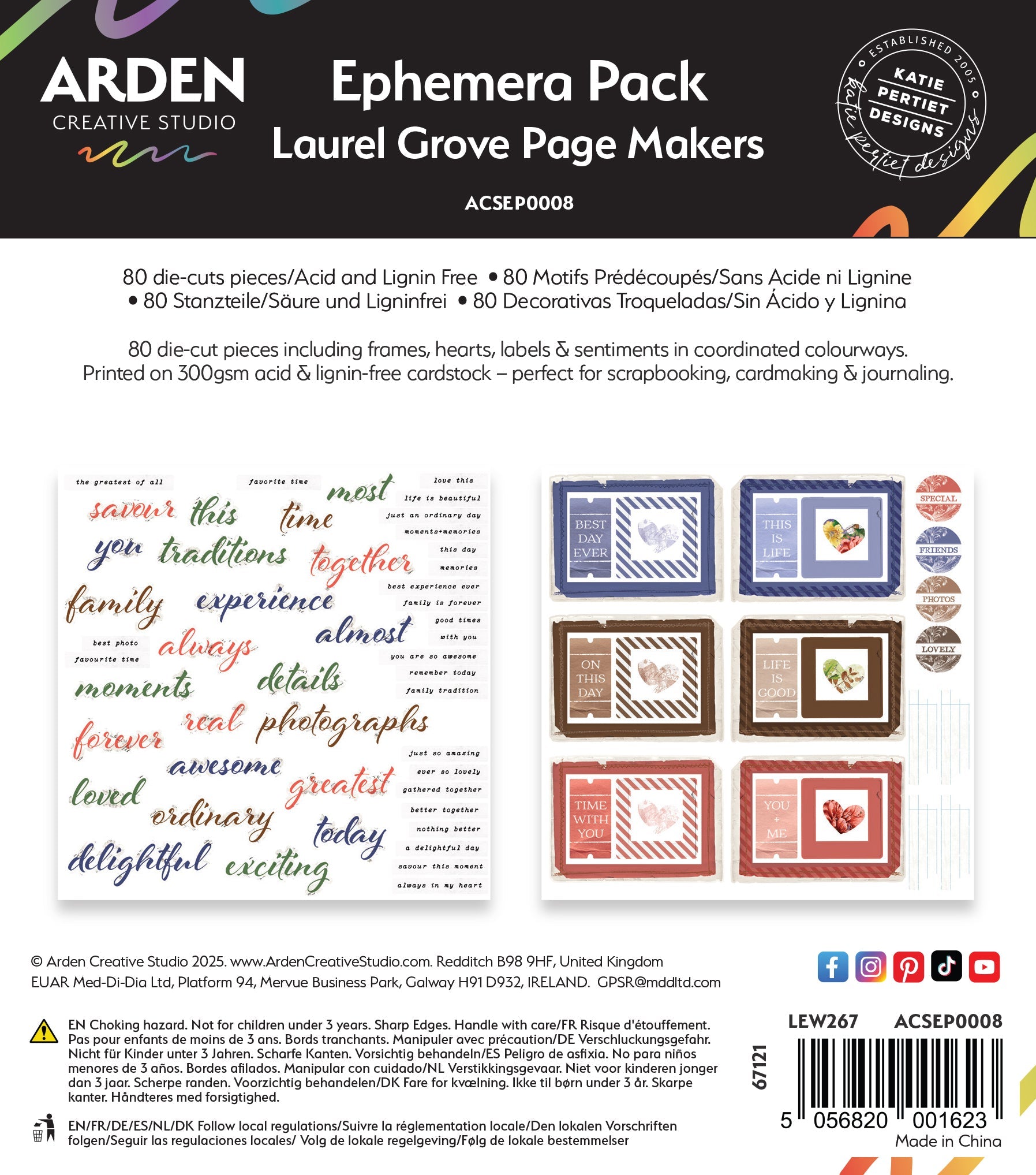 Arden Creative Studio Laurel Grove Page Makers Ephemera Pack