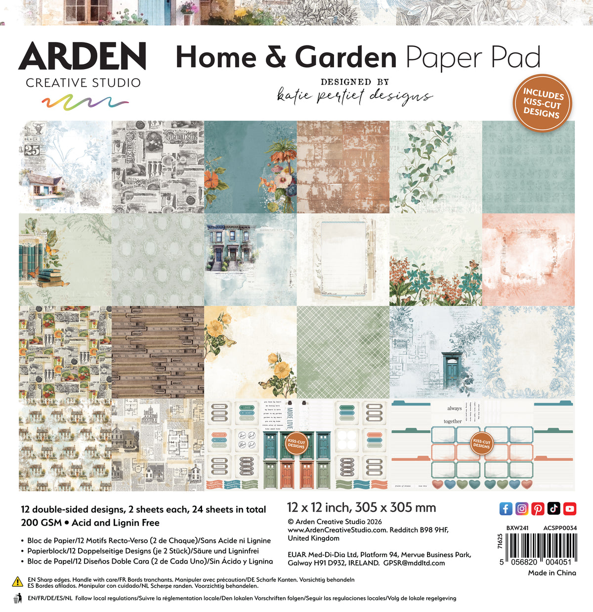 Arden Creative Studio Home & Garden 12in x 12in Paper Pad