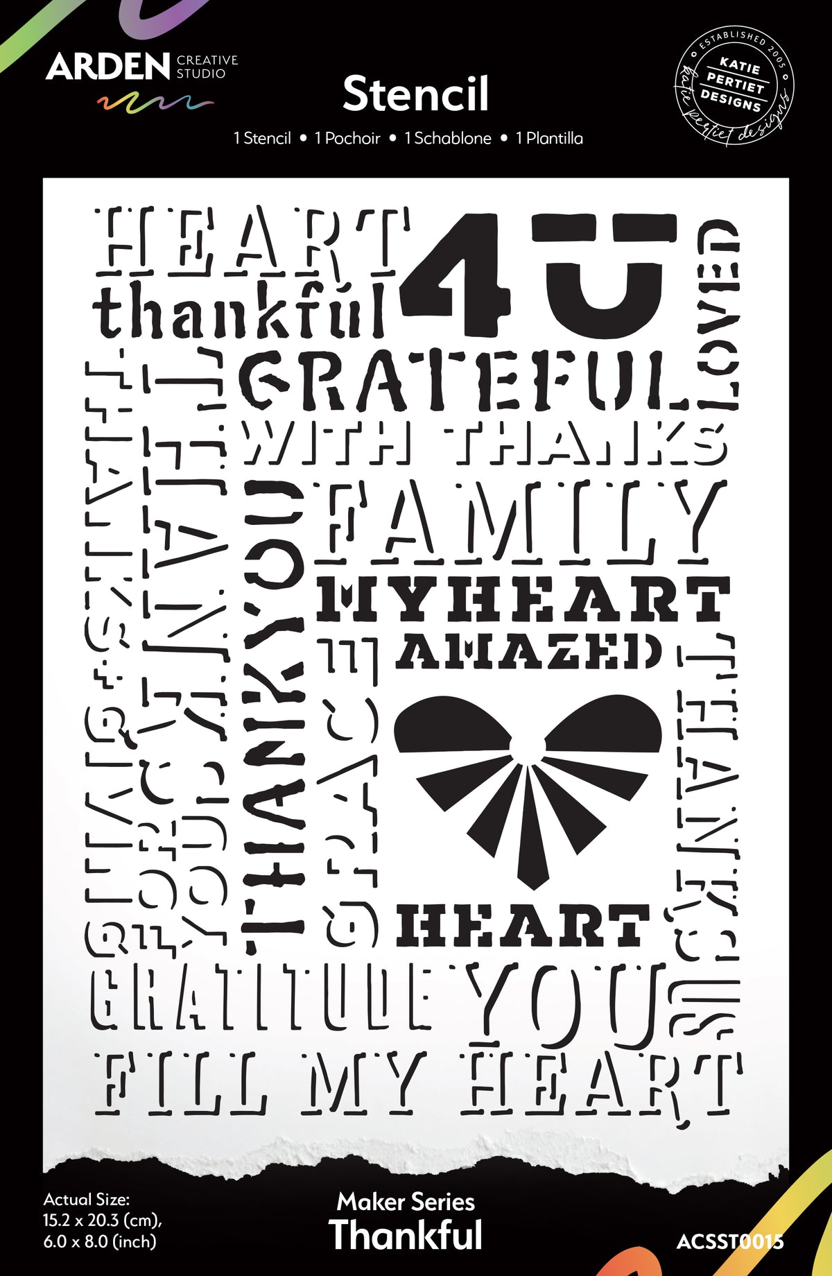 Arden Creative Studio Maker Series Thankful 6in x 8in Stencil