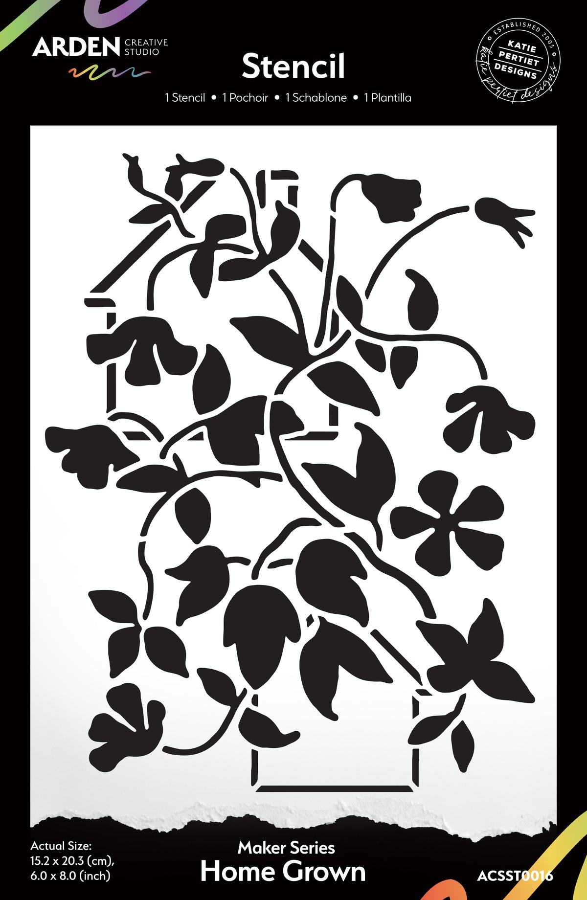 Arden Creative Studio Maker Series Home Grown 6in x 8in Stencil