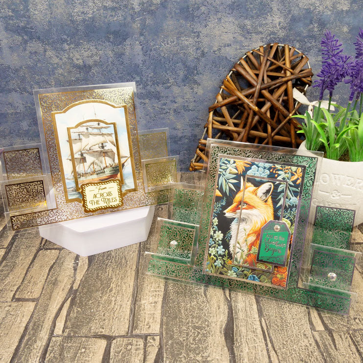 Foiled Pattern Acetate Stepper Cards