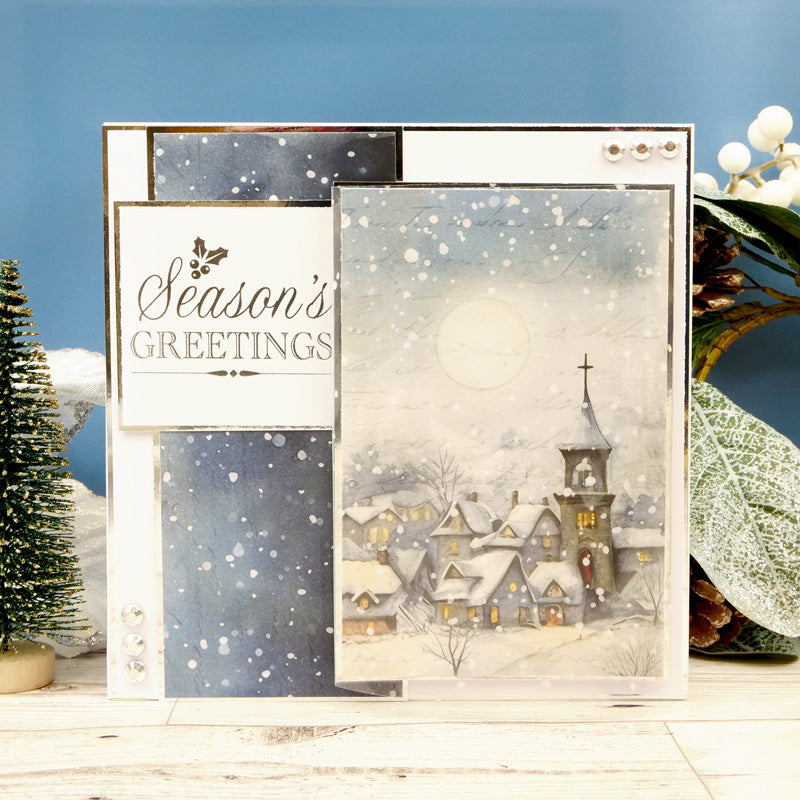 Trim Me! Foiled Insert Pad - Season's Greetings Silver
