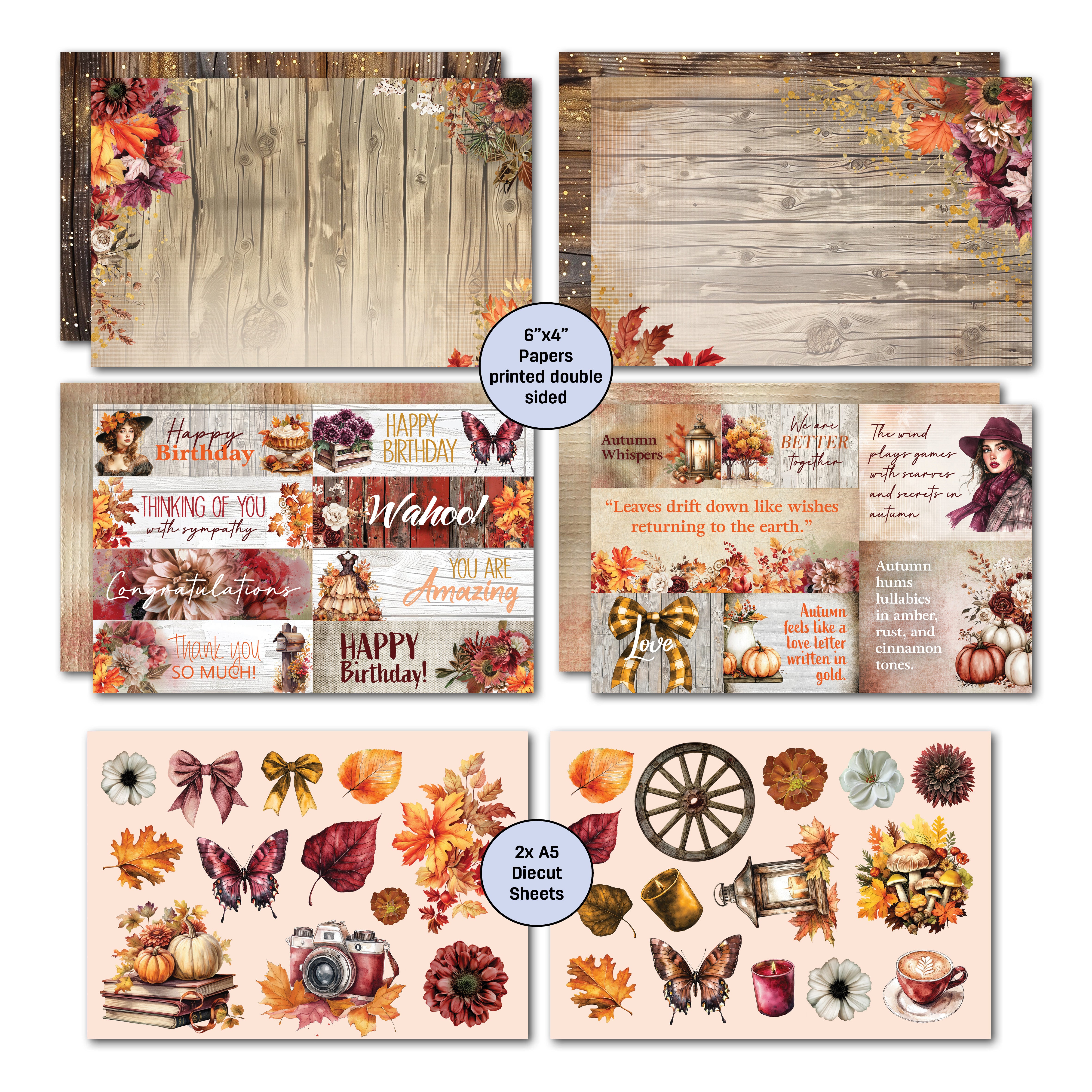 3Quarter Designs Autumn Whispers 6x4 Card Pack