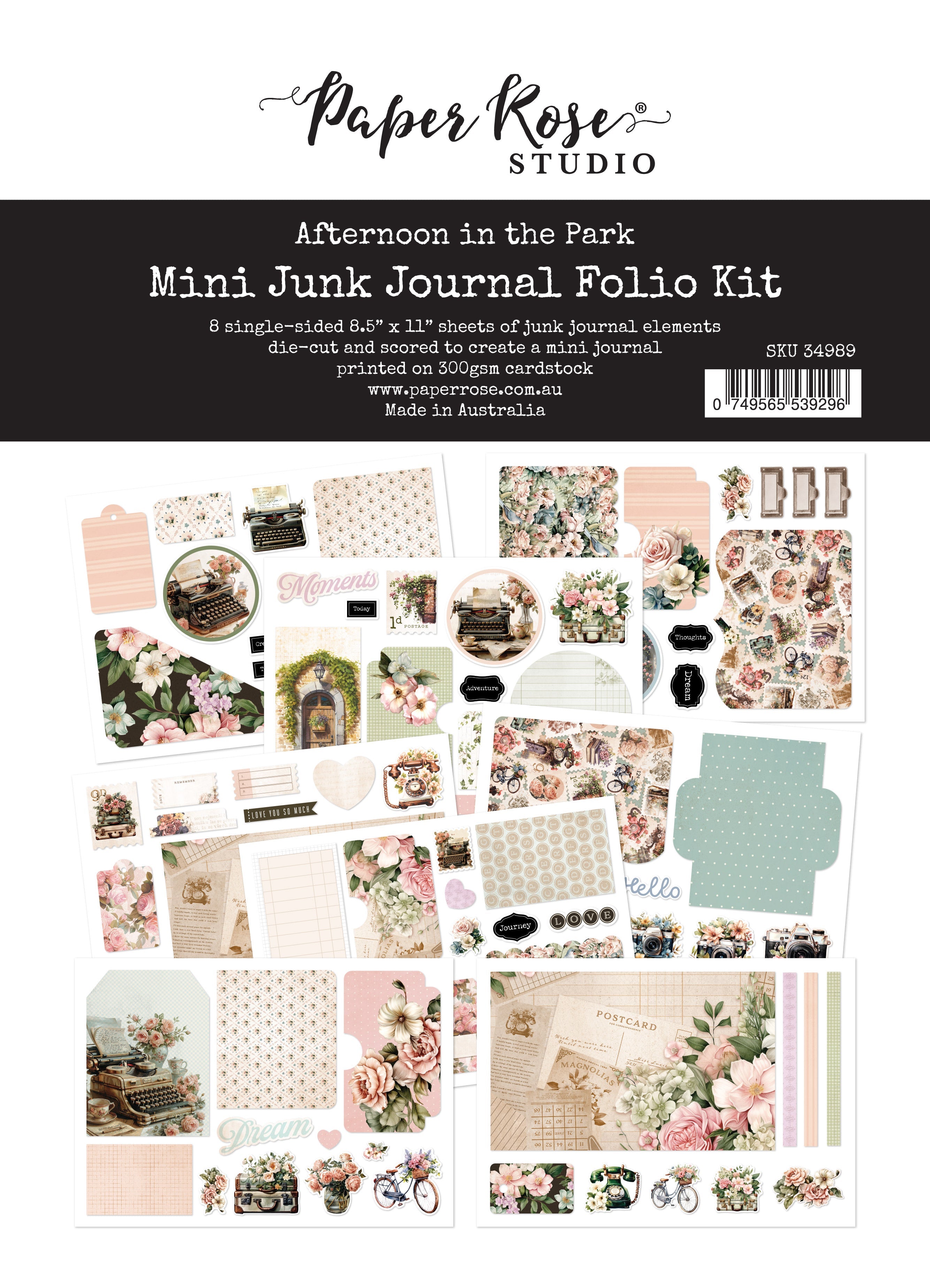 Afternoon in the Park 8.5" x 11" Mini Junk Journal Folio Kit 34989