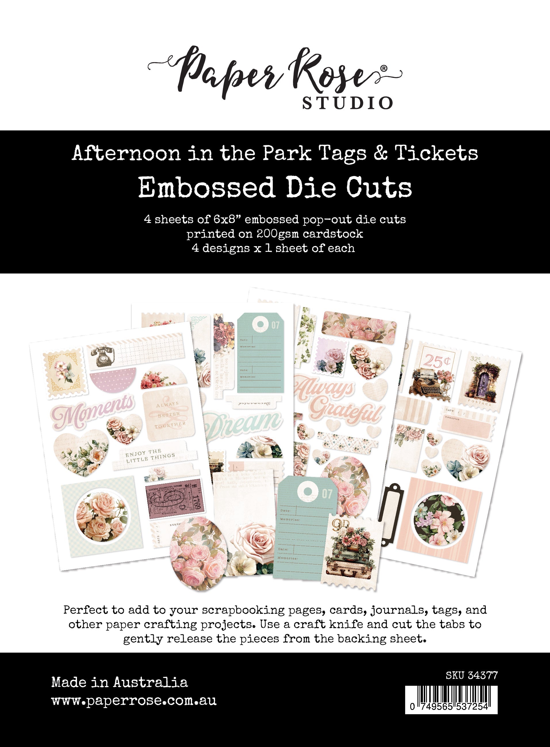 Afternoon in the Park Tags Embossed Die Cuts 34377