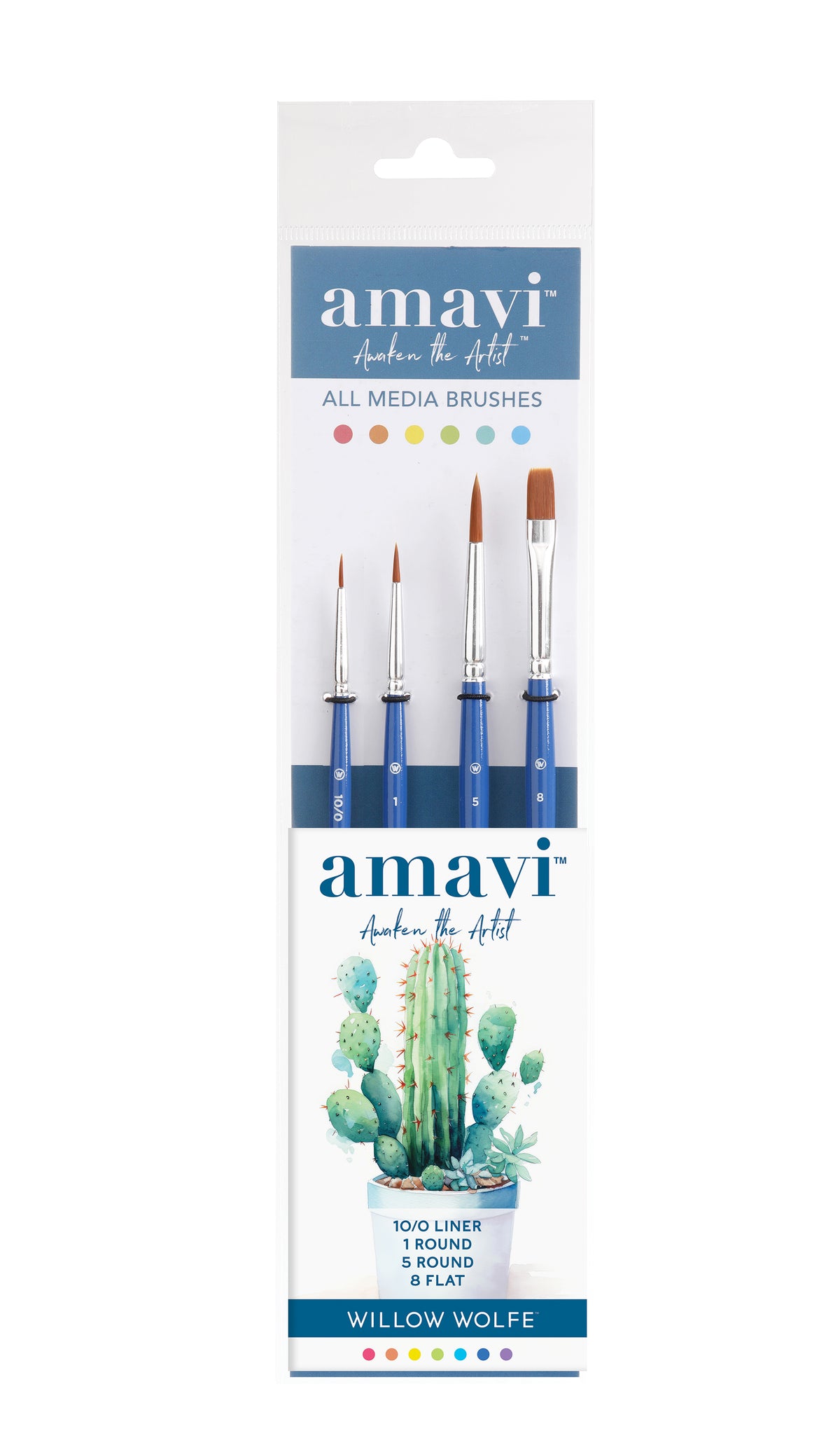 Willow Wolfe - Amavi® Mixed Media Golden Taklon Brushes Set #2