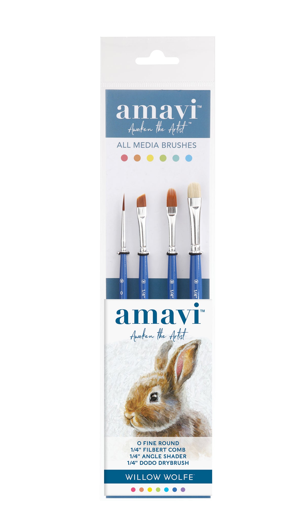 Willow Wolfe - Amavi® Mixed Media Golden Taklon Brushes Set #4