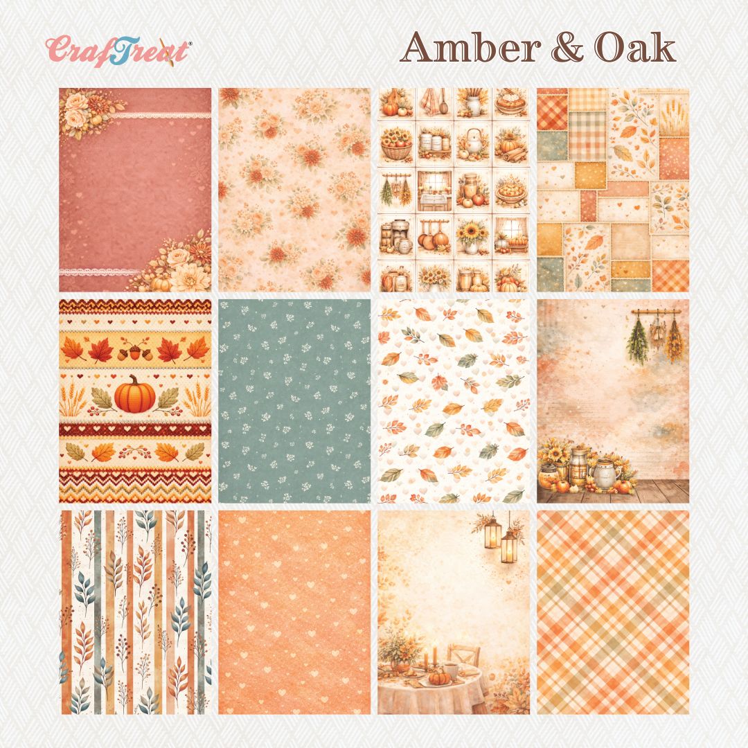 CrafTreat Paper Pad - Amber and Oak 6"x8"