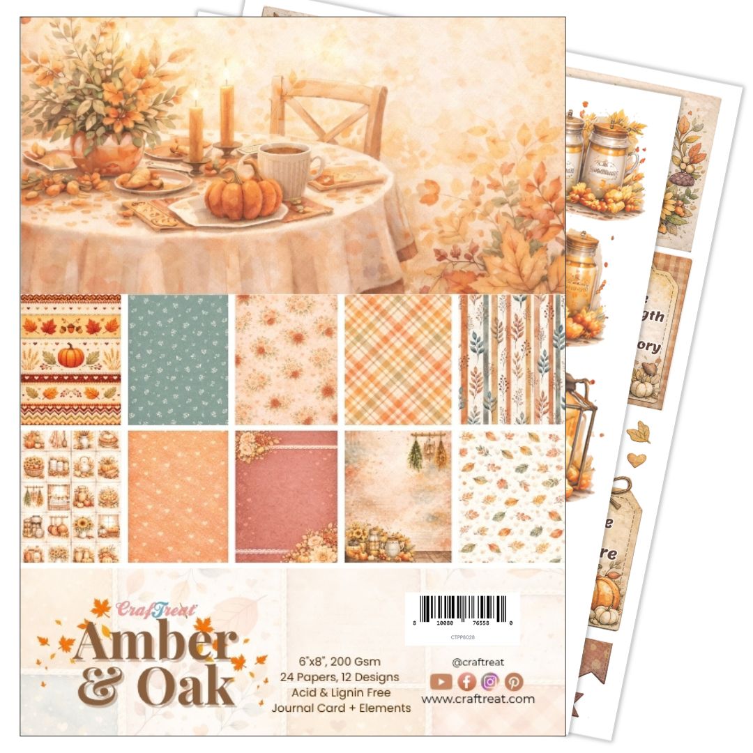 CrafTreat Paper Pad - Amber and Oak 6"x8"