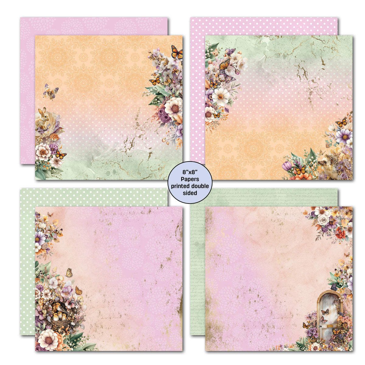 3Quarter Designs Butterfly Grove 8x8 Paper Pack & Diecuts Set