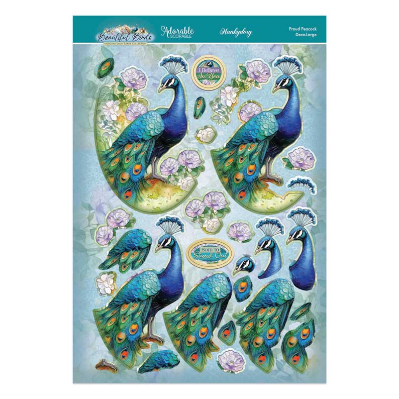 Beautiful Birds Deco-Large Set - Proud Peacock