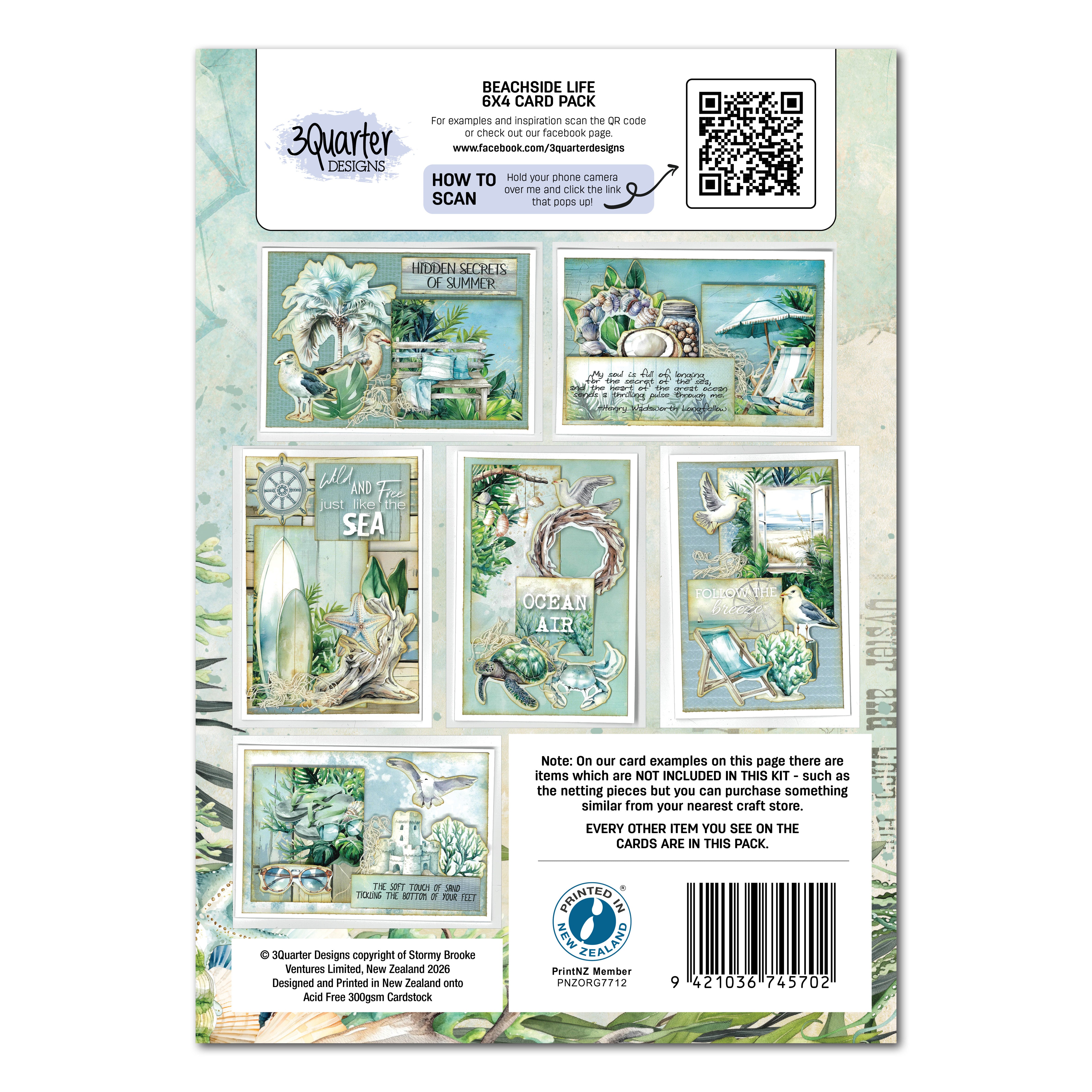 3Quarter Designs Beachside Life 6x4 Card Pack