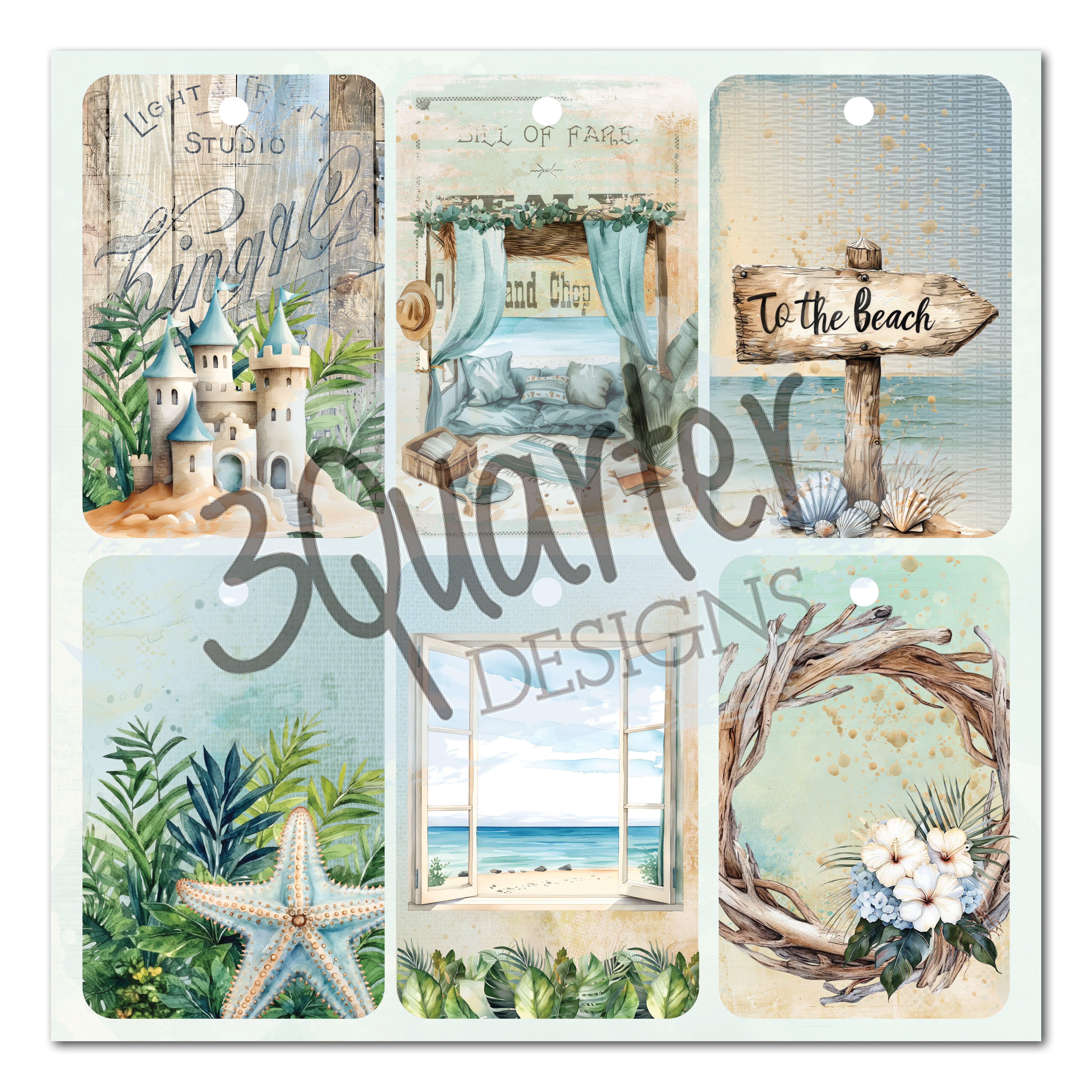 3Quarter Designs Beachside Life 8x8 Paper Pack & Diecuts Set
