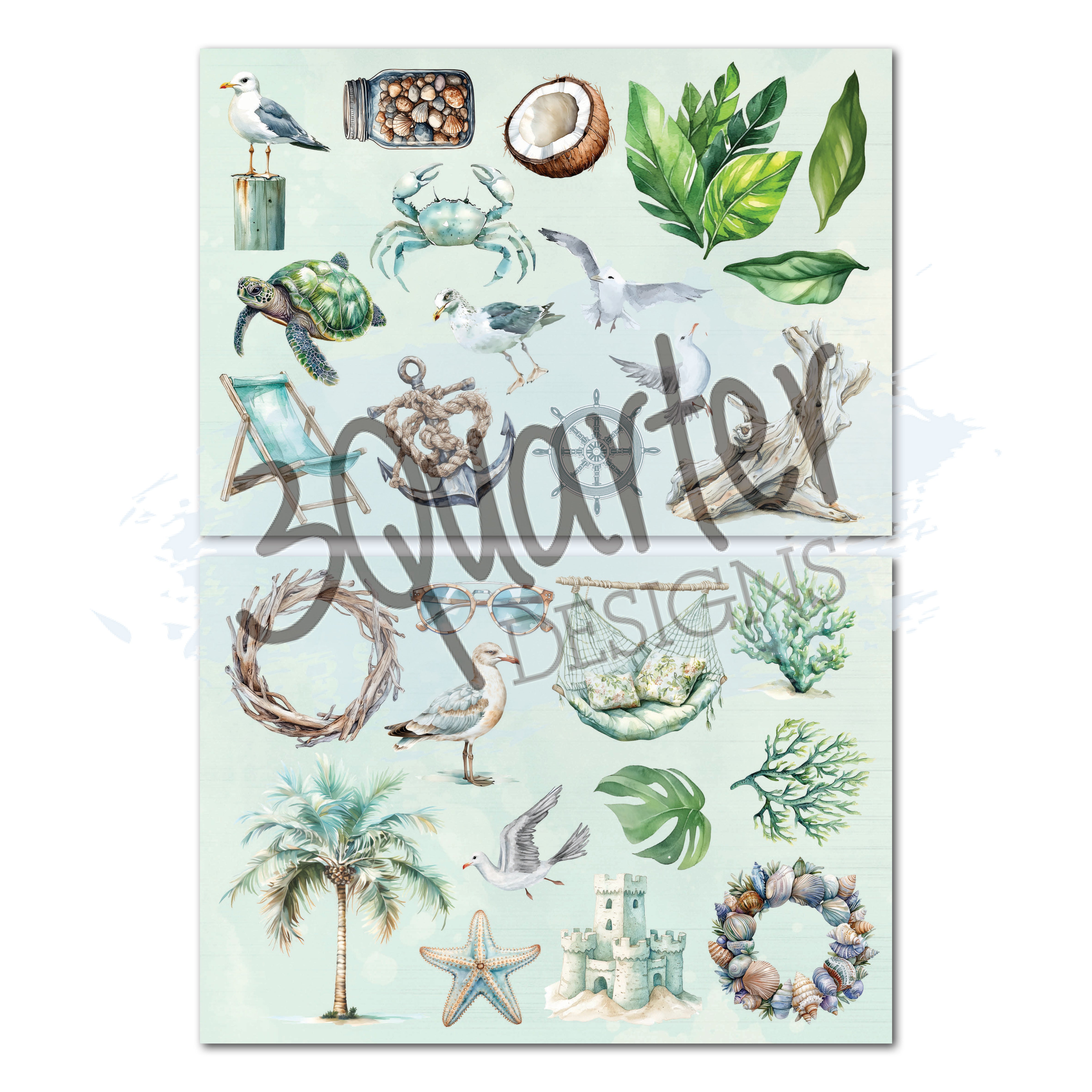 3Quarter Designs Beachside Life 8x8 Paper Pack & Diecuts Set