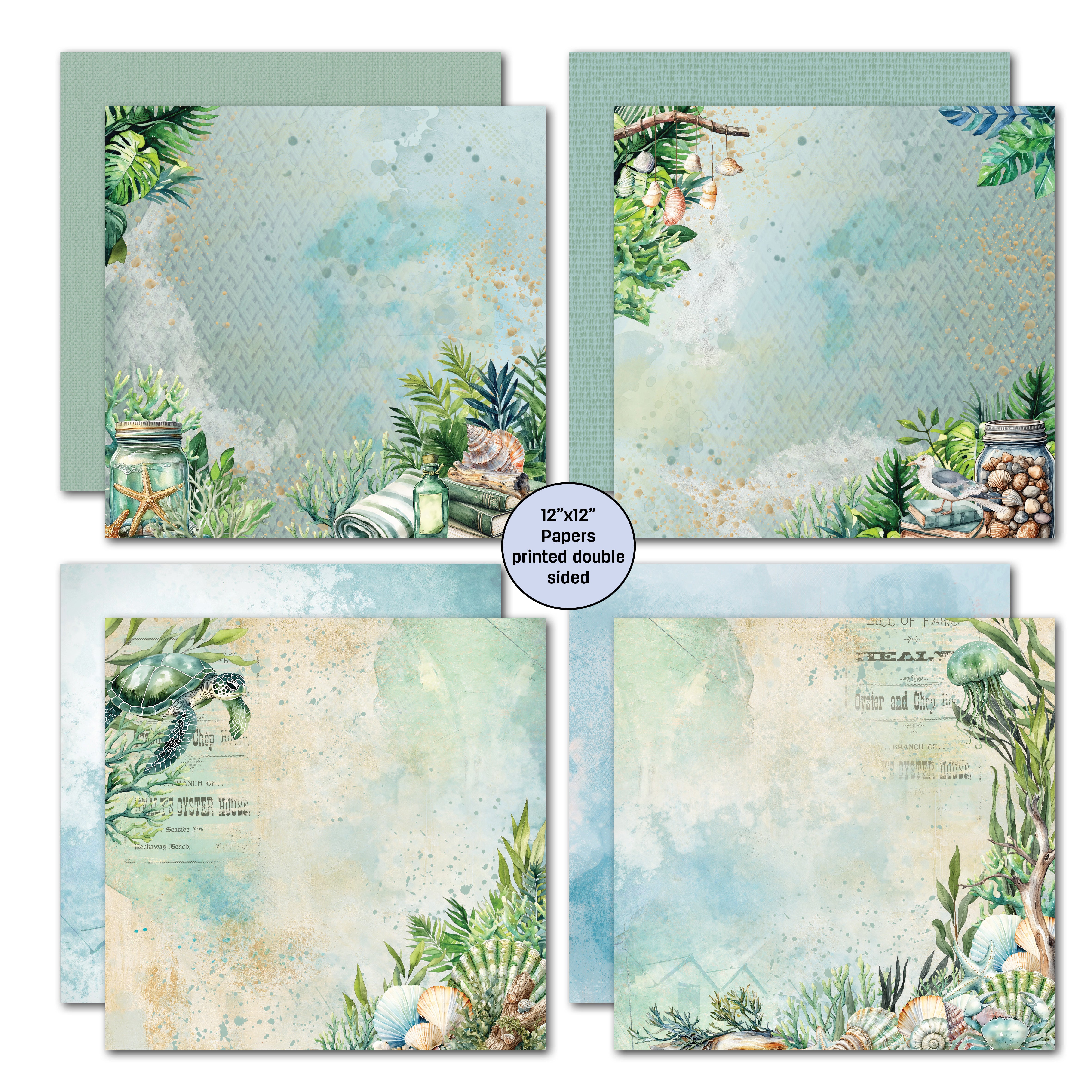 3Quarter Designs Beachside Life 12x12 Design Paper & Diecuts Set