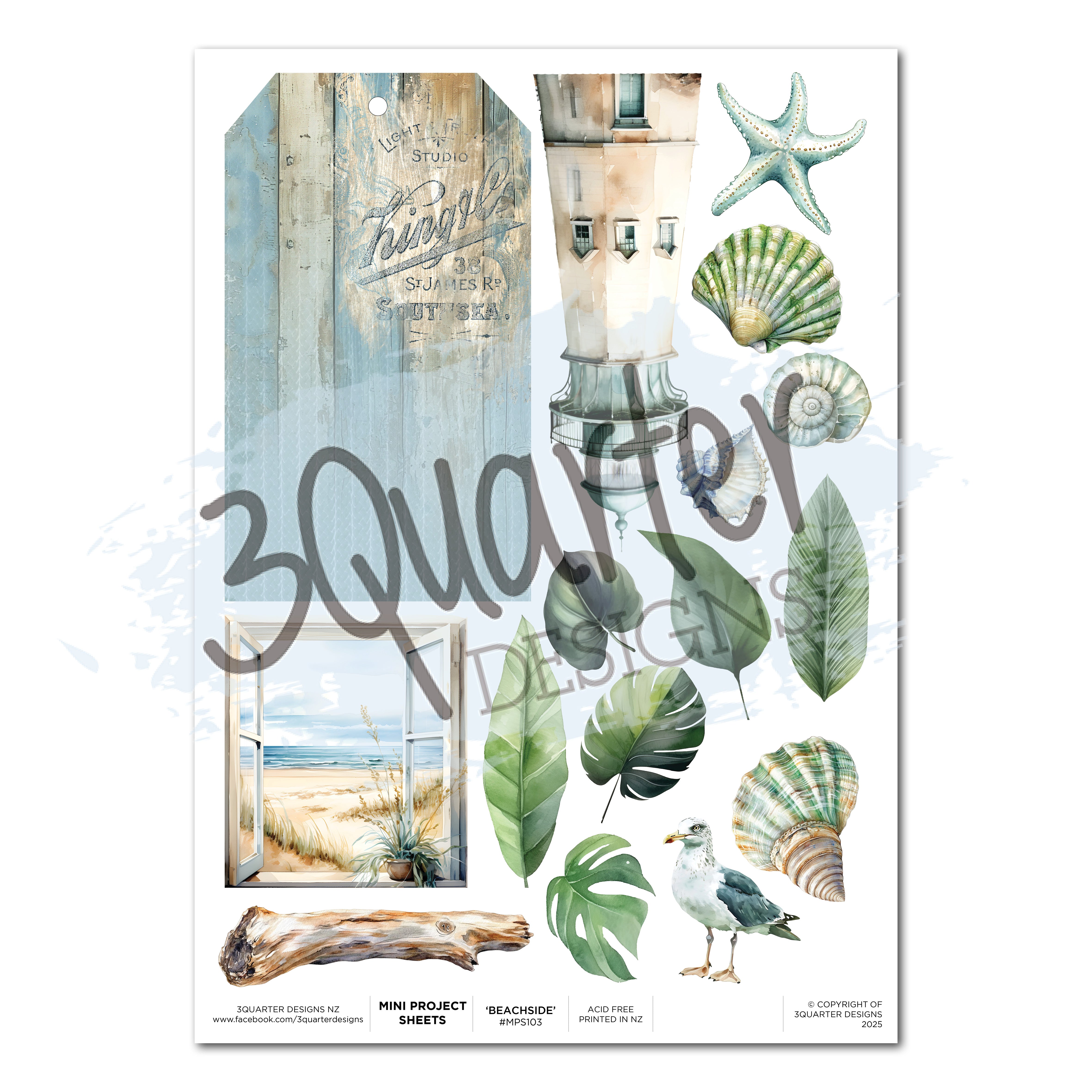 3Quarter Designs Beachside Life - Mini Project Sheet