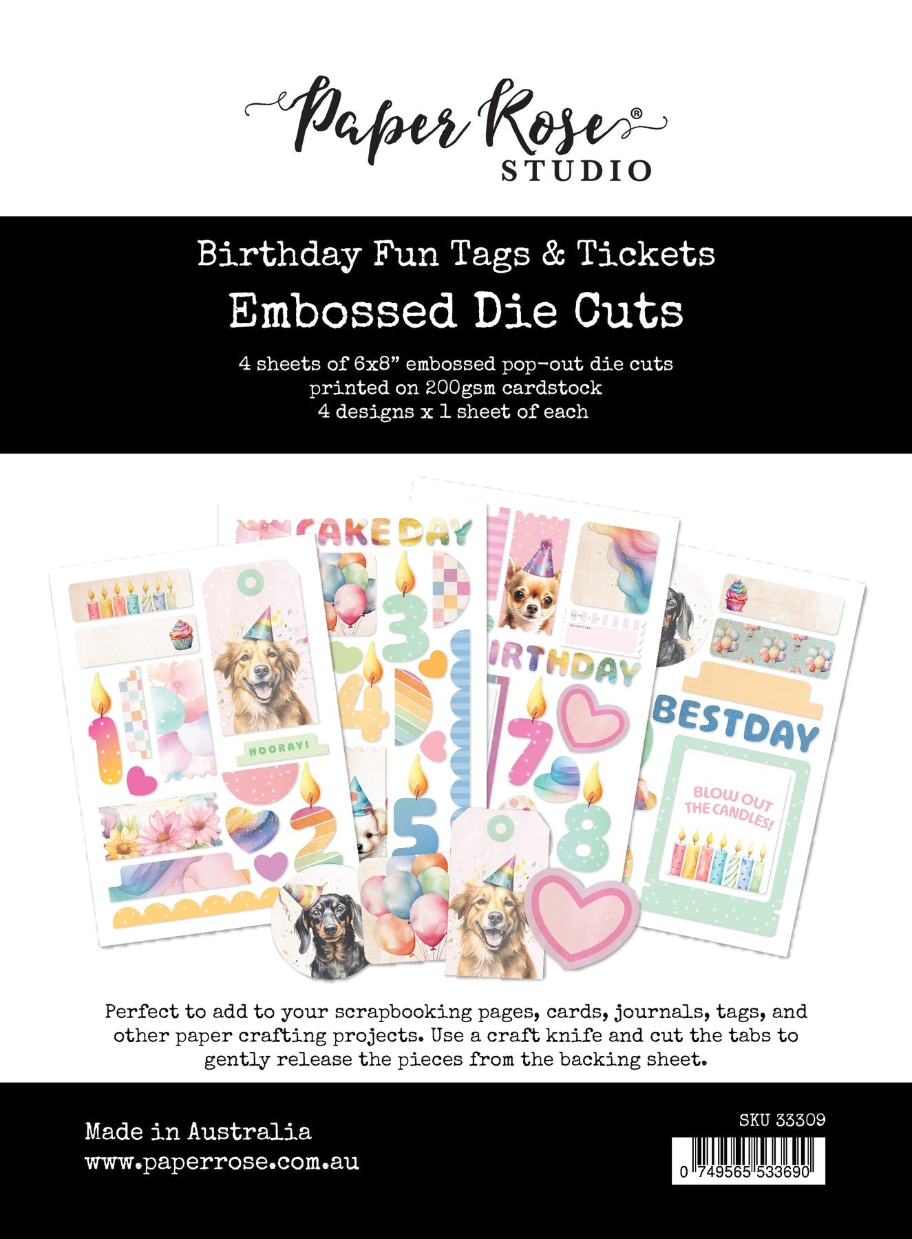 Birthday Fun Tags & Tickets Embossed Die Cuts 33309