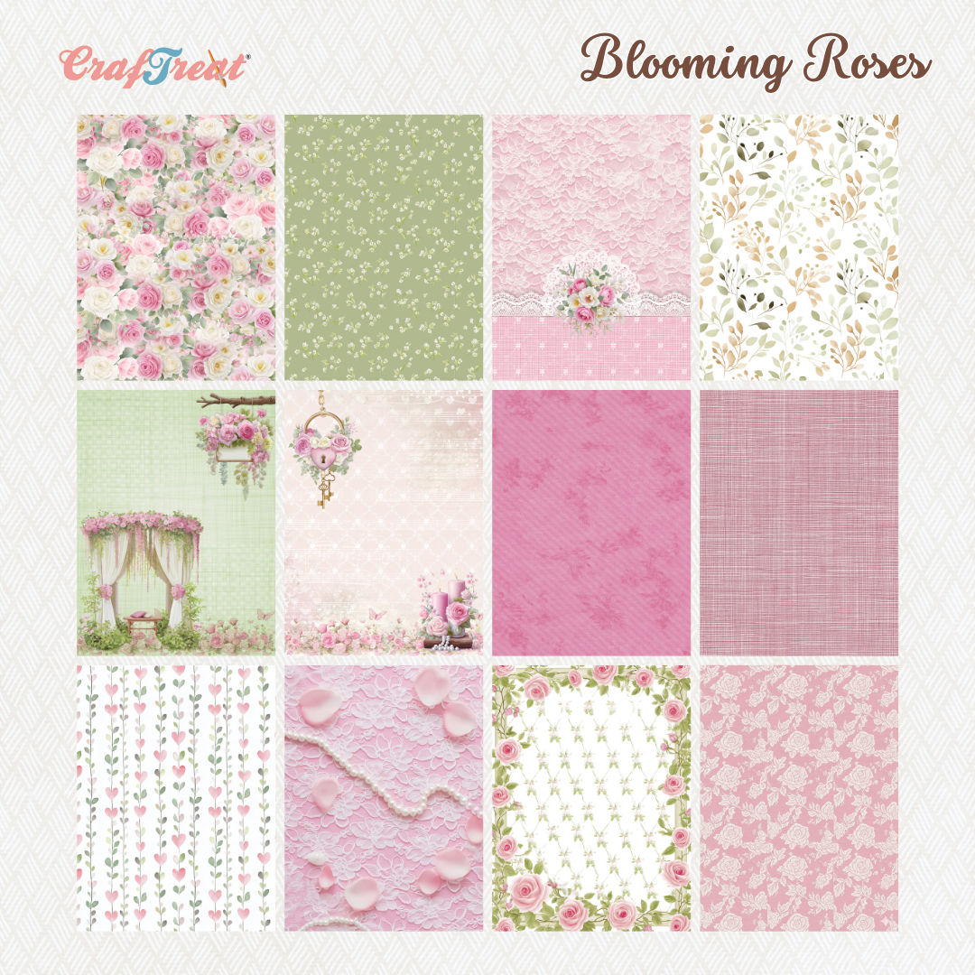 Craftreat Paper Pad - Blooming Roses - 6"x8"