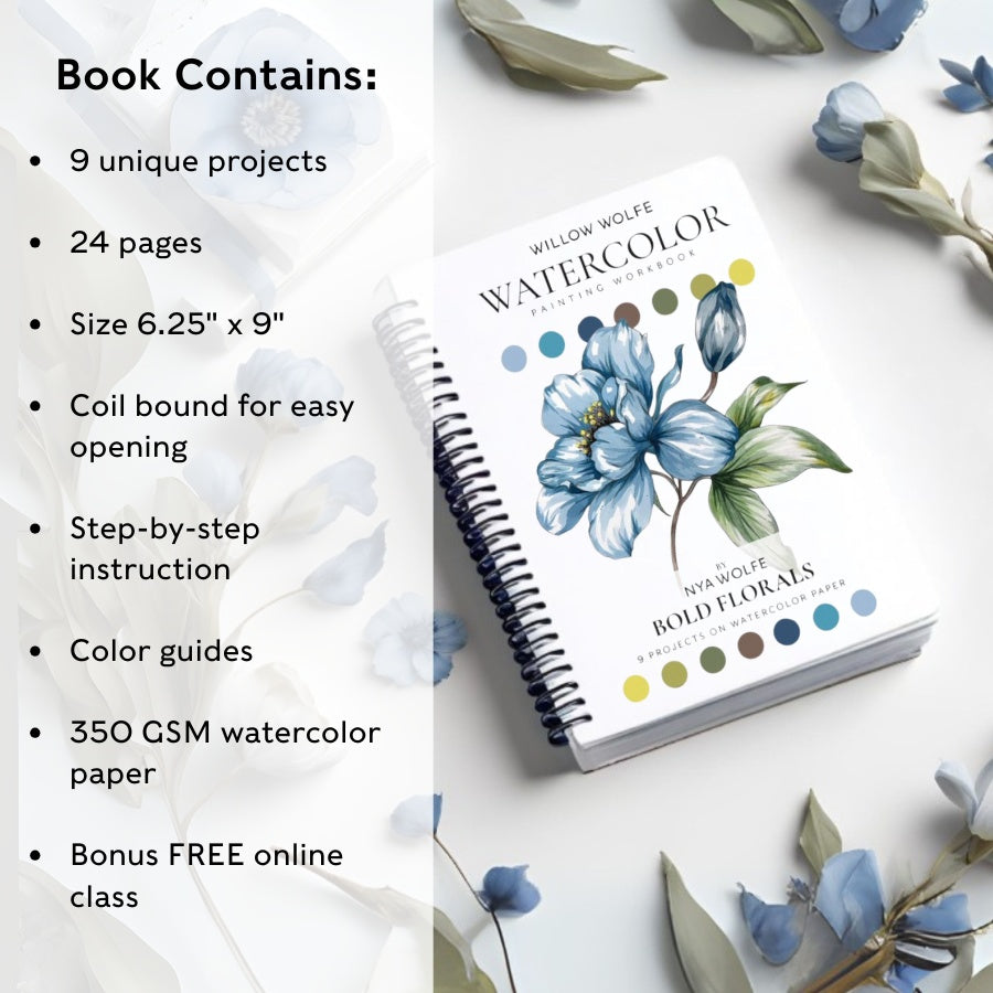 Willow Wolfe - Watercolor Workbook: Bold Florals by Willow & Nya Wolfe