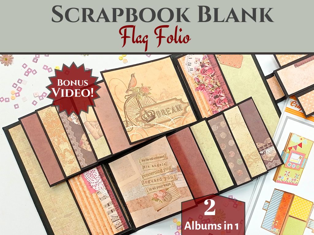 CrafTreat Scrapbook Blanks - Flag Folio - Black & Kraft Color