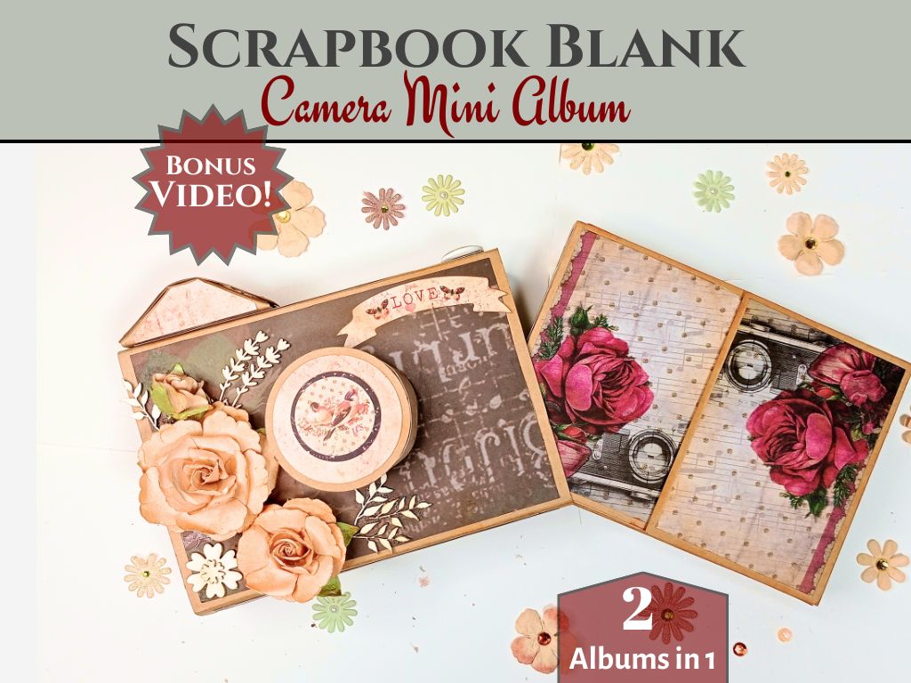 CrafTreat Scrapbook Blanks - Matchbox Camera - Black & Kraft Color