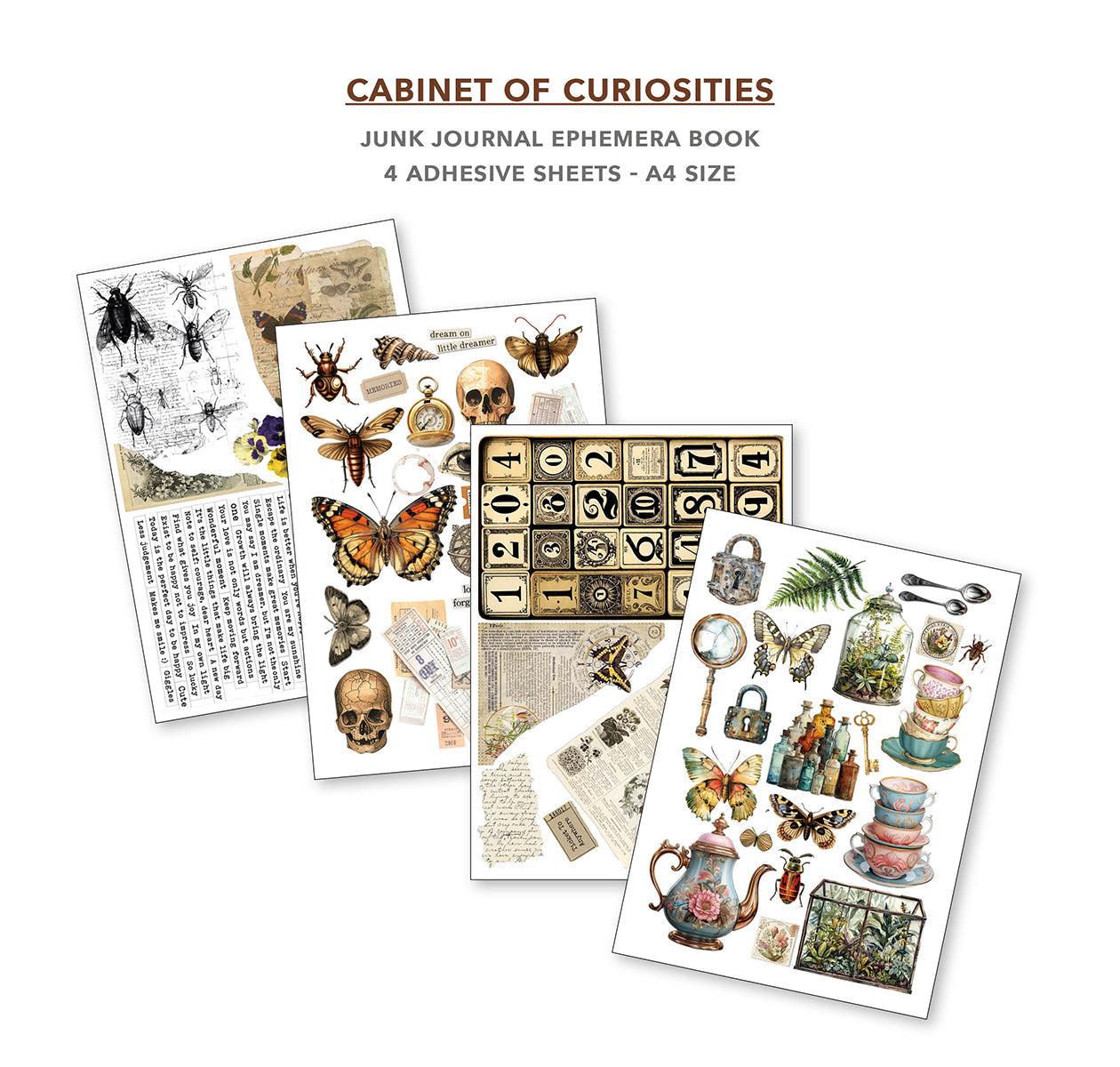 Cabinet Of Curiosities Junk Journal & Ephemera Book A4 32/Pkg