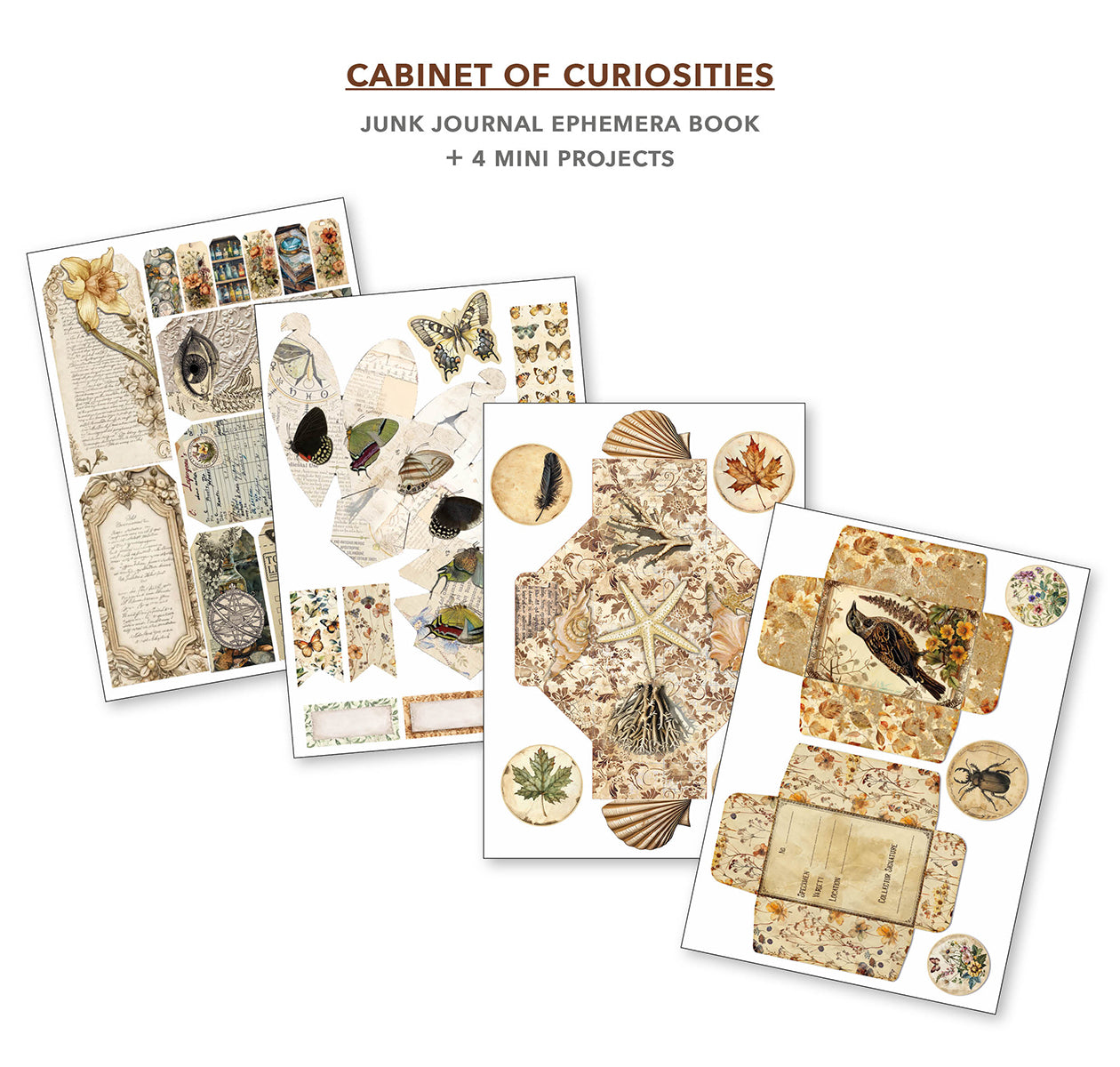 Cabinet Of Curiosities Junk Journal & Ephemera Book A4 32/Pkg