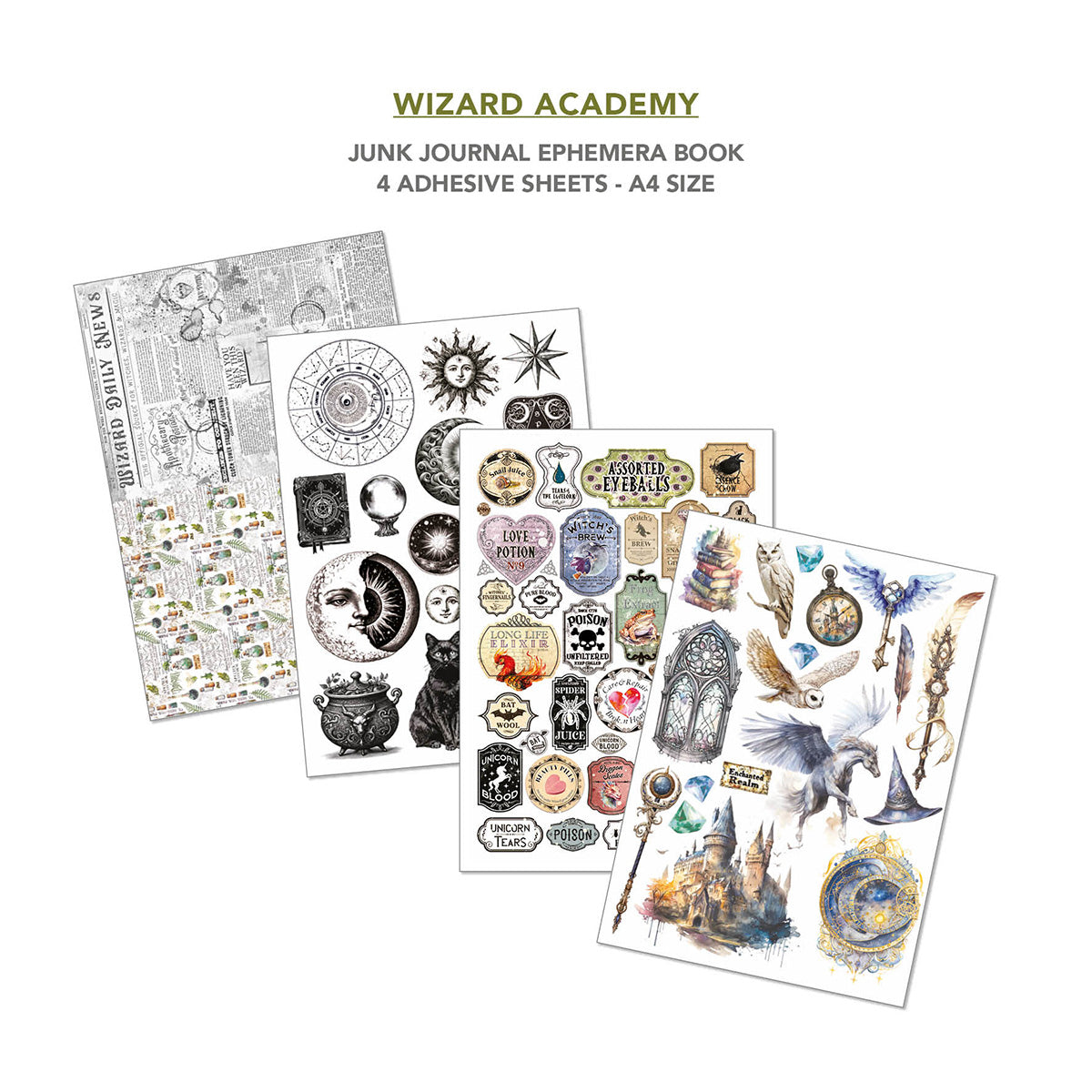 Wizard Academy Junk Journal & Ephemera Book A4 32/Pkg