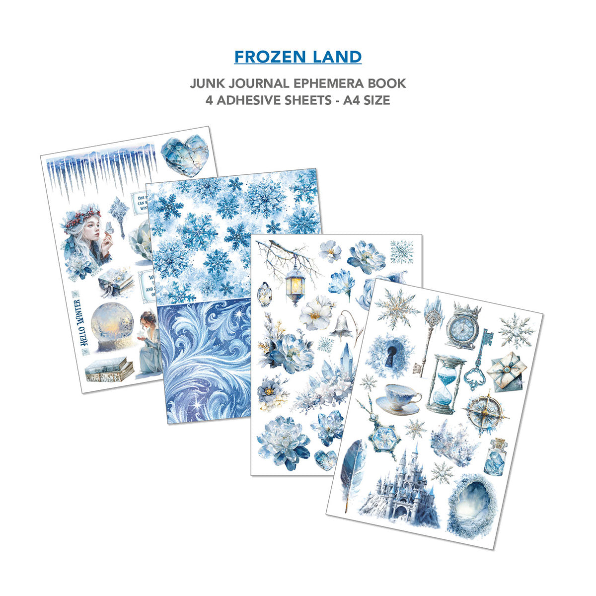 Frozen Land Junk Journal Ephemera Book A4 32/Pkg