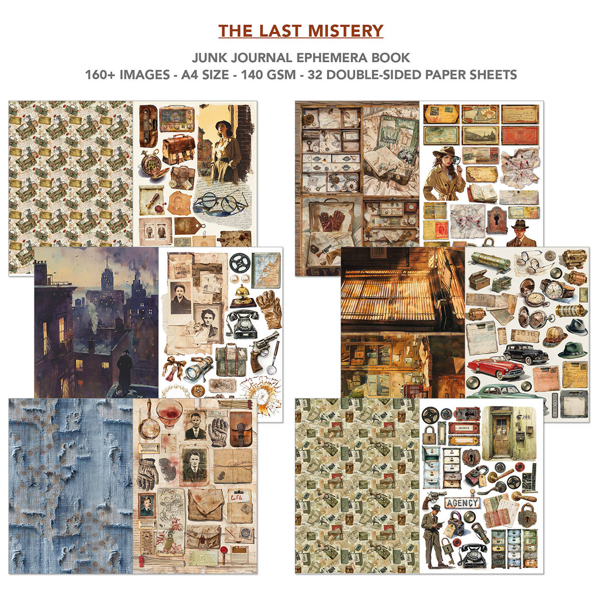 The Last Mystery Junk Journal & Ephemera Book A4 32/Pkg