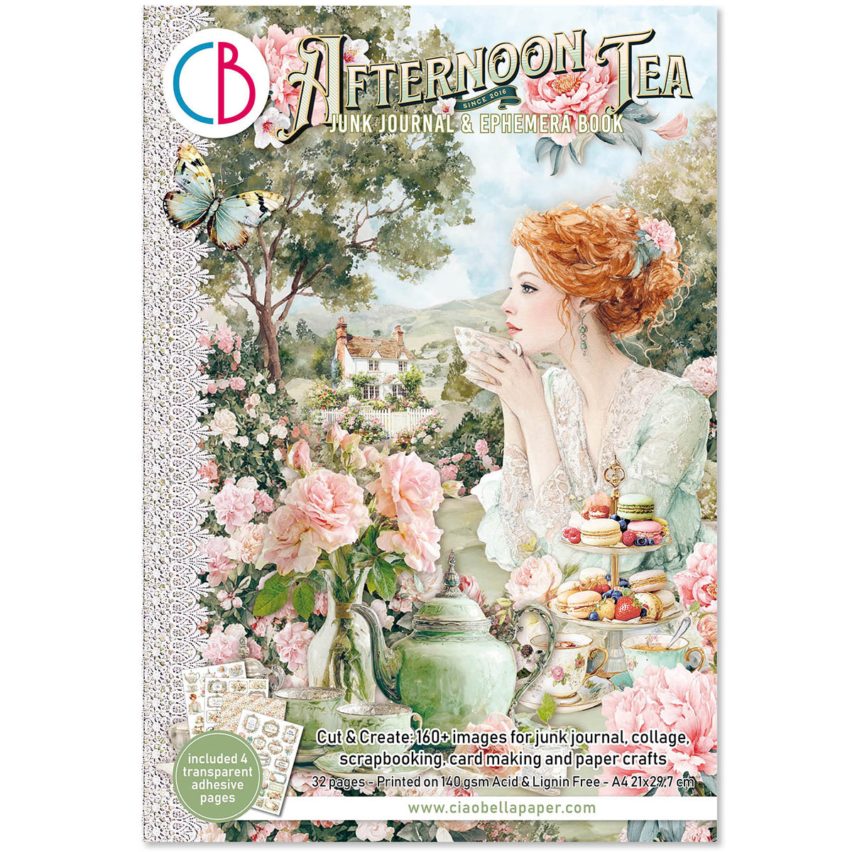 Afternoon Tea Junk Journal & Ephemera Book A4 32/Pkg