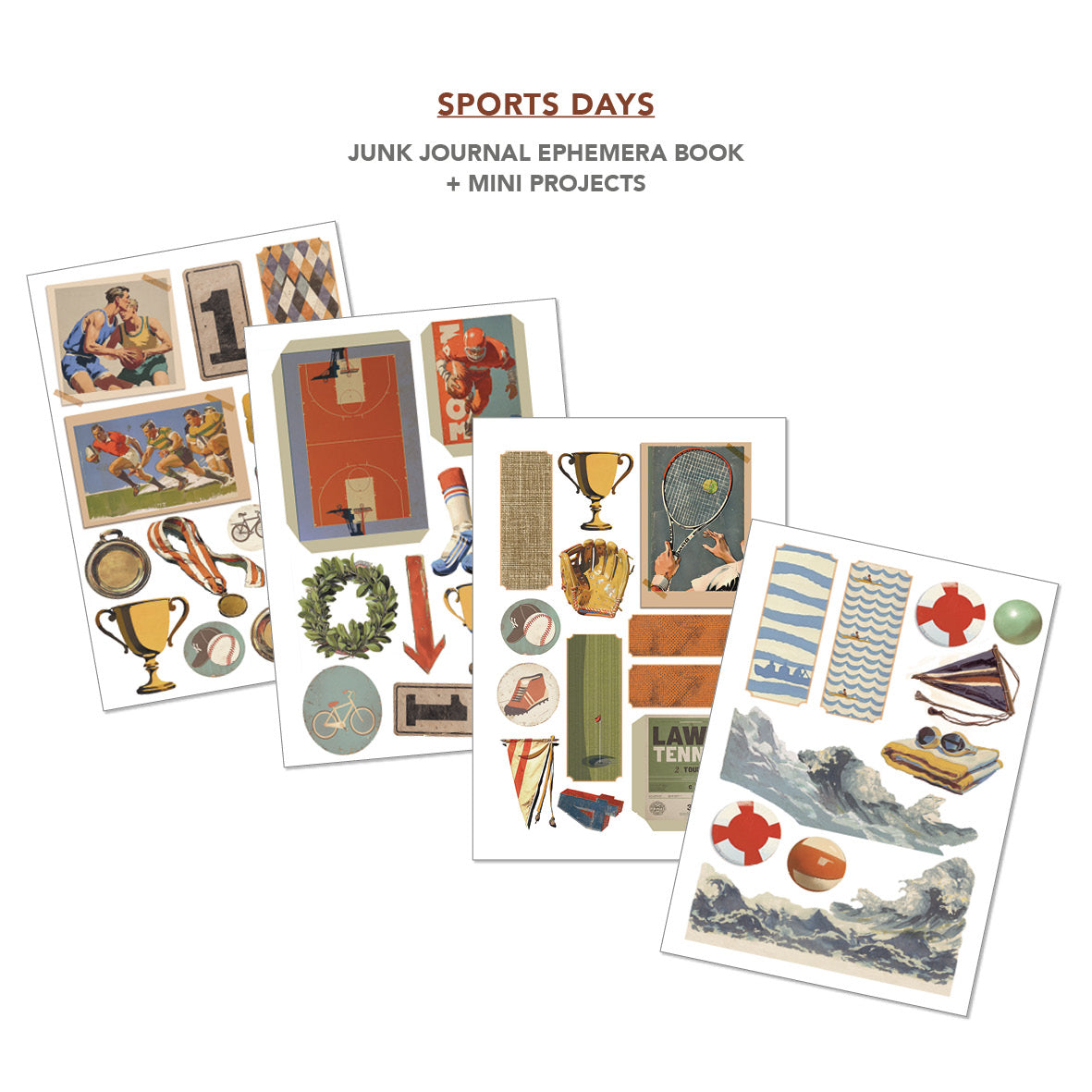 Sports Days Junk Journal & Ephemera Book A4 32/Pkg