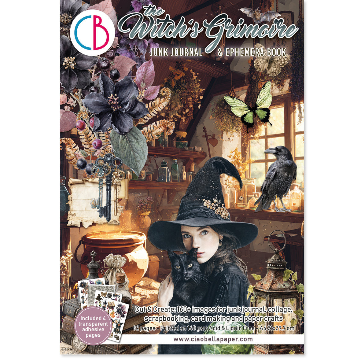 The Witch's Grimoire Junk Journal & Ephemera Book A4 32/Pkg