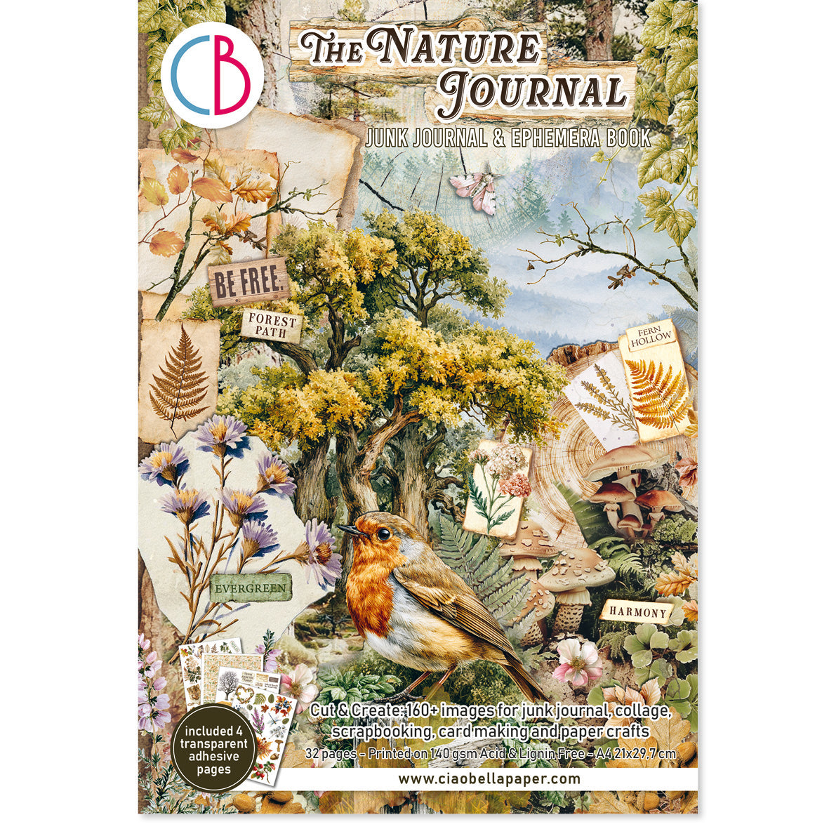 The Nature Journal Junk Journal & Ephemera Book A4 32/Pkg