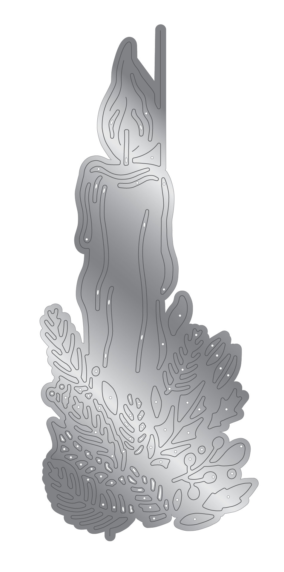 Christmas by Candlelight Metal Die Set - Traditional Candle