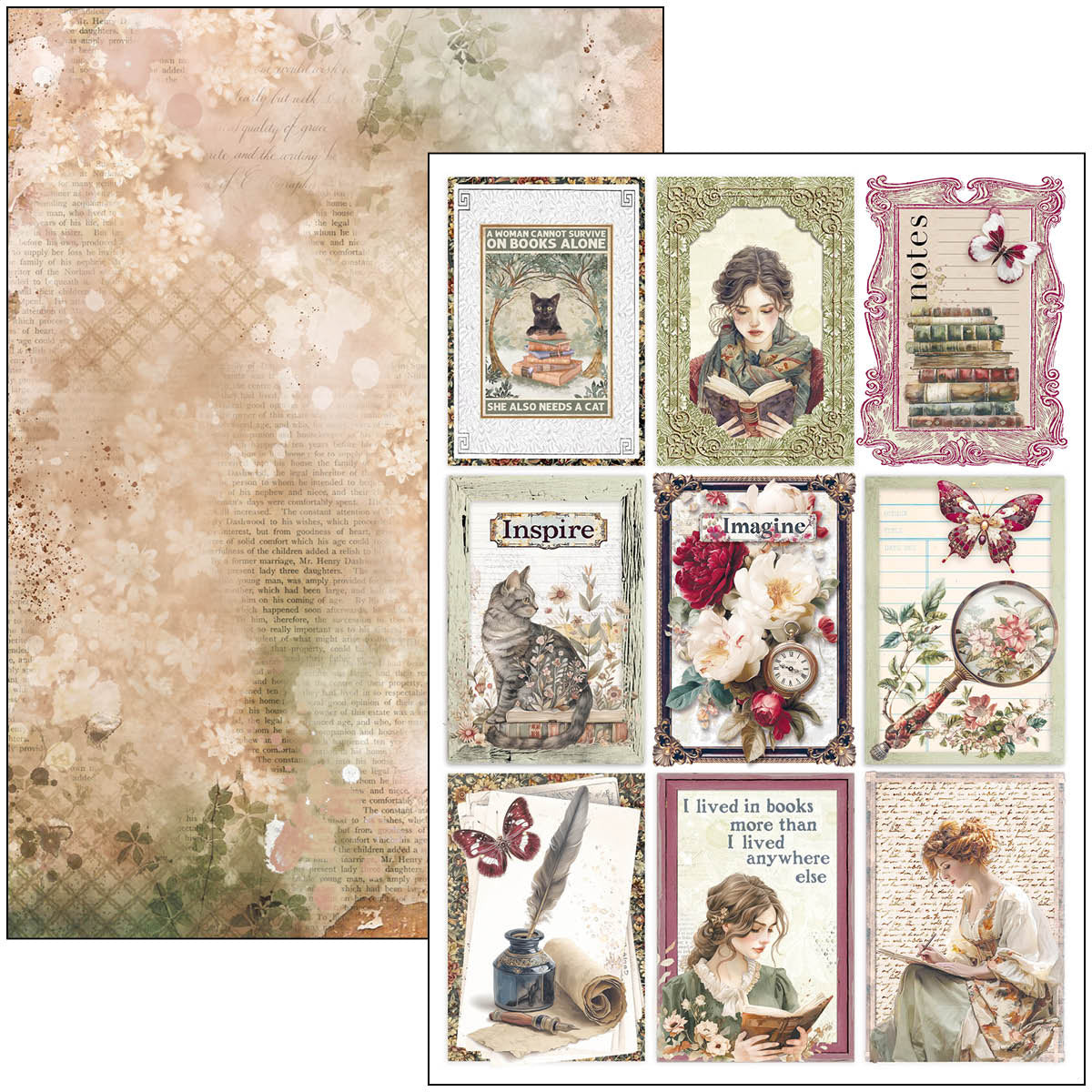 Book Lovers Creative Pad A4 9/Pkg