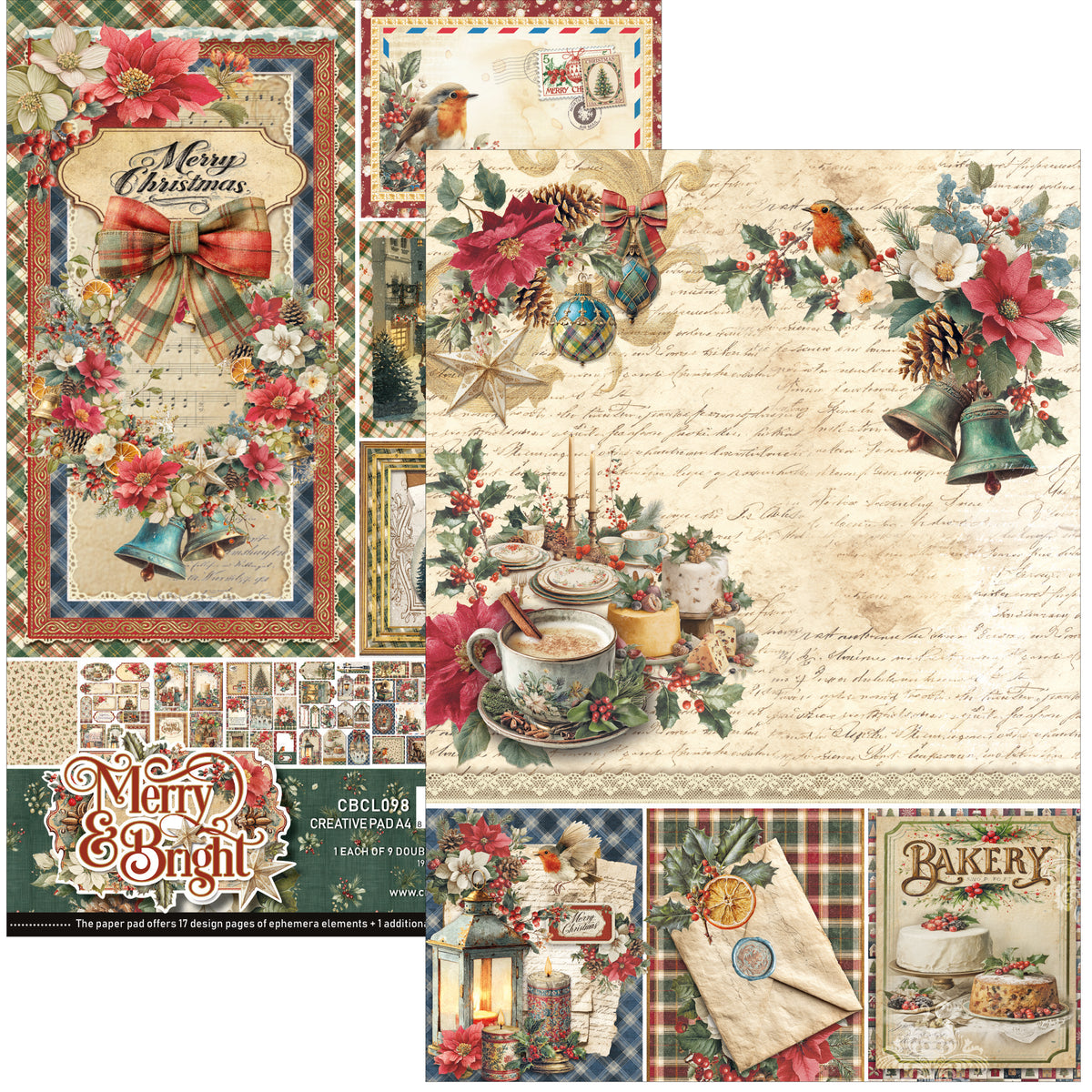 Merry & Bright Creative Pad A4 9/Pkg
