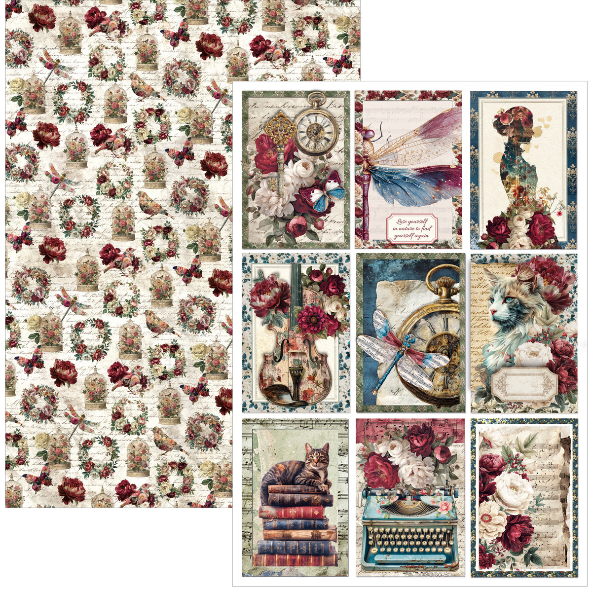 Bohemian Burgundy Creative Pad A4 9/Pkg