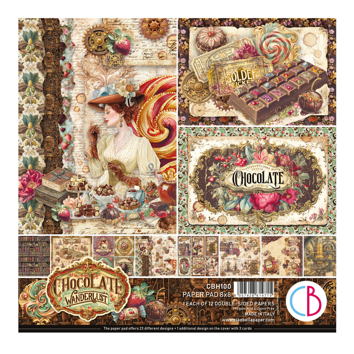 Chocolate Wanderlust Pad 8"x8" 12/Pkg