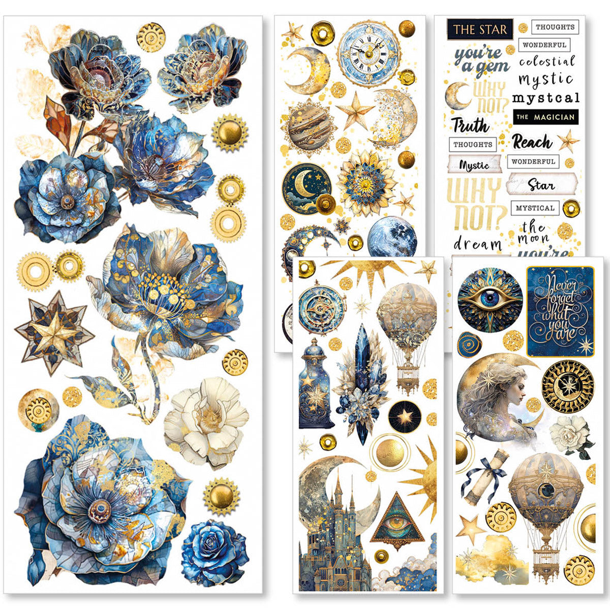 Celestial Transparent Adhesive Sheets 5/Pkg